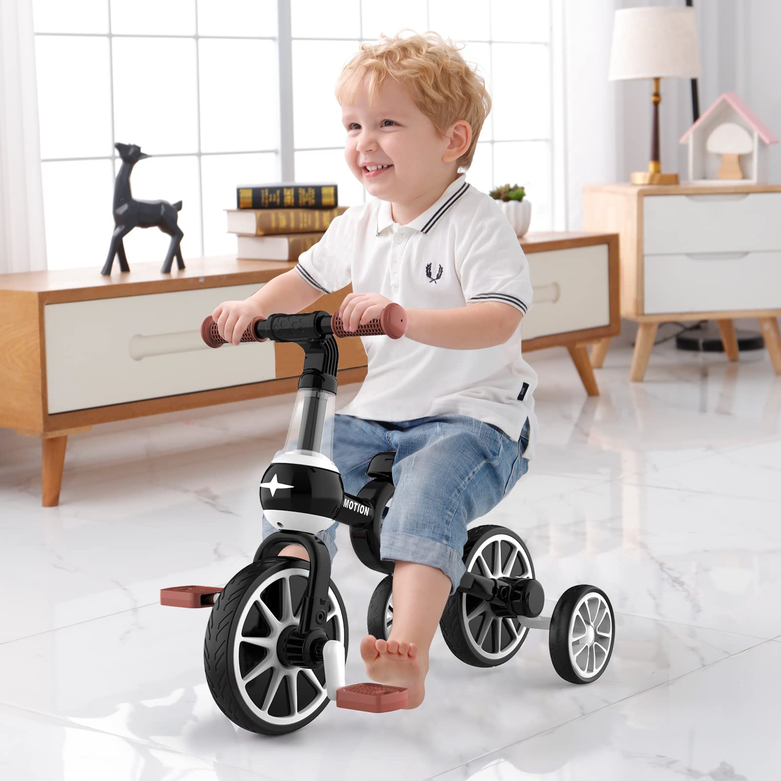 **XiaPia 3-in-1 Toddler Bike for 2-4 Year Old Boys & Girls – Adjustable Seat, Detachable Pedals & Training Wheels – Kids Balance Bike & Tricycle – Perfect for Learning to Ride, Outdoor Play & Christmas/Birthday Gifts (Pink)**