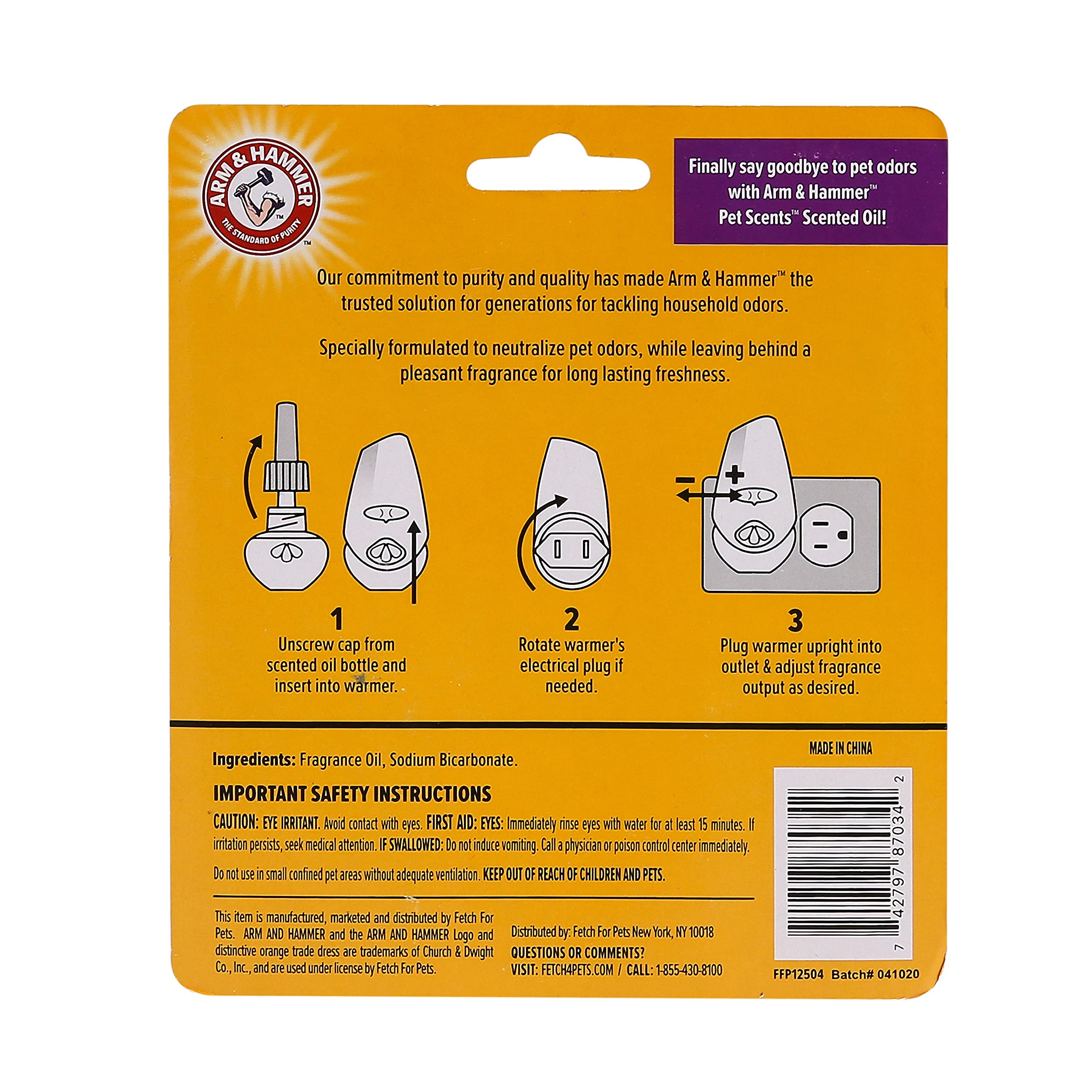 Arm & Hammer Pet Odor Eliminator Plug-In Refills - Lavender Scented Oil for Homes with Dogs & Cats | 0.67 Fl Oz x 60 Pack (30 Pairs) | Freshens Living Rooms, Bedrooms & Pet Areas | Long-Lasting Air Freshener for Pet Owners
