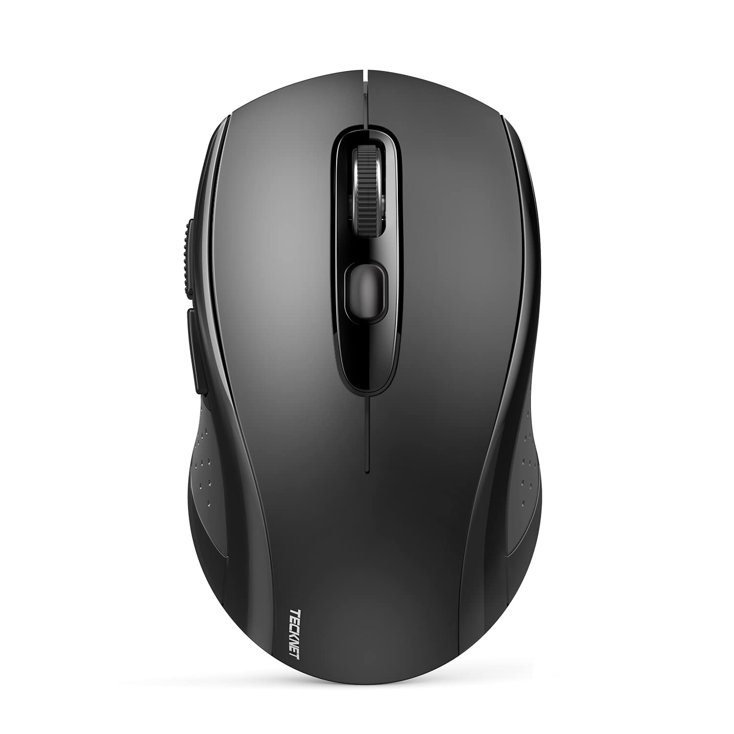 TECKNET Bluetooth Wireless Mouse 4000DPI - 2-in-1 USB & Bluetooth 5.0/3.0 + 2.4Ghz Rechargeable Mouse for Laptop, PC, Mac (Black) - Perfect for Office, Travel & Home Use