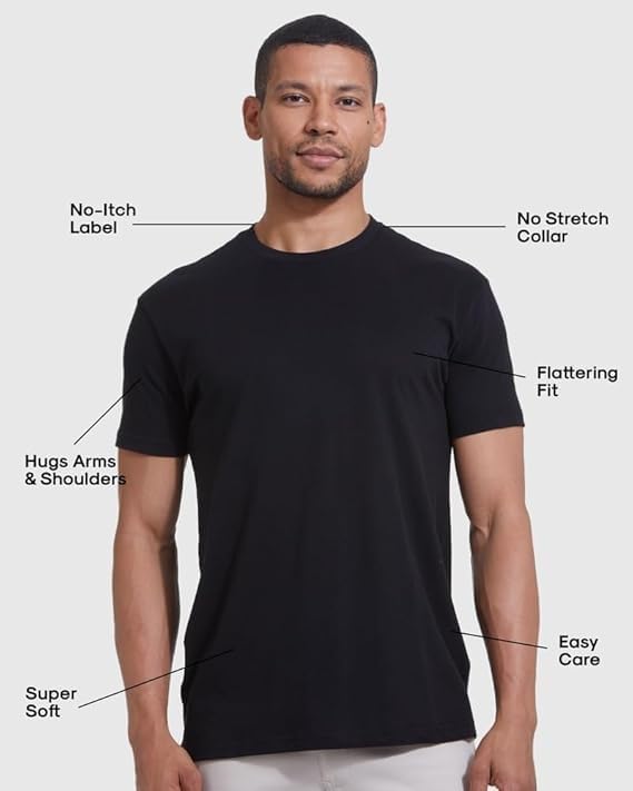 True Classic Men's T-Shirts - Soft Cotton Short Sleeve Crew Neck Basic Tee for Casual Wear | Perfect for Everyday Outfits, Lounge & Gym