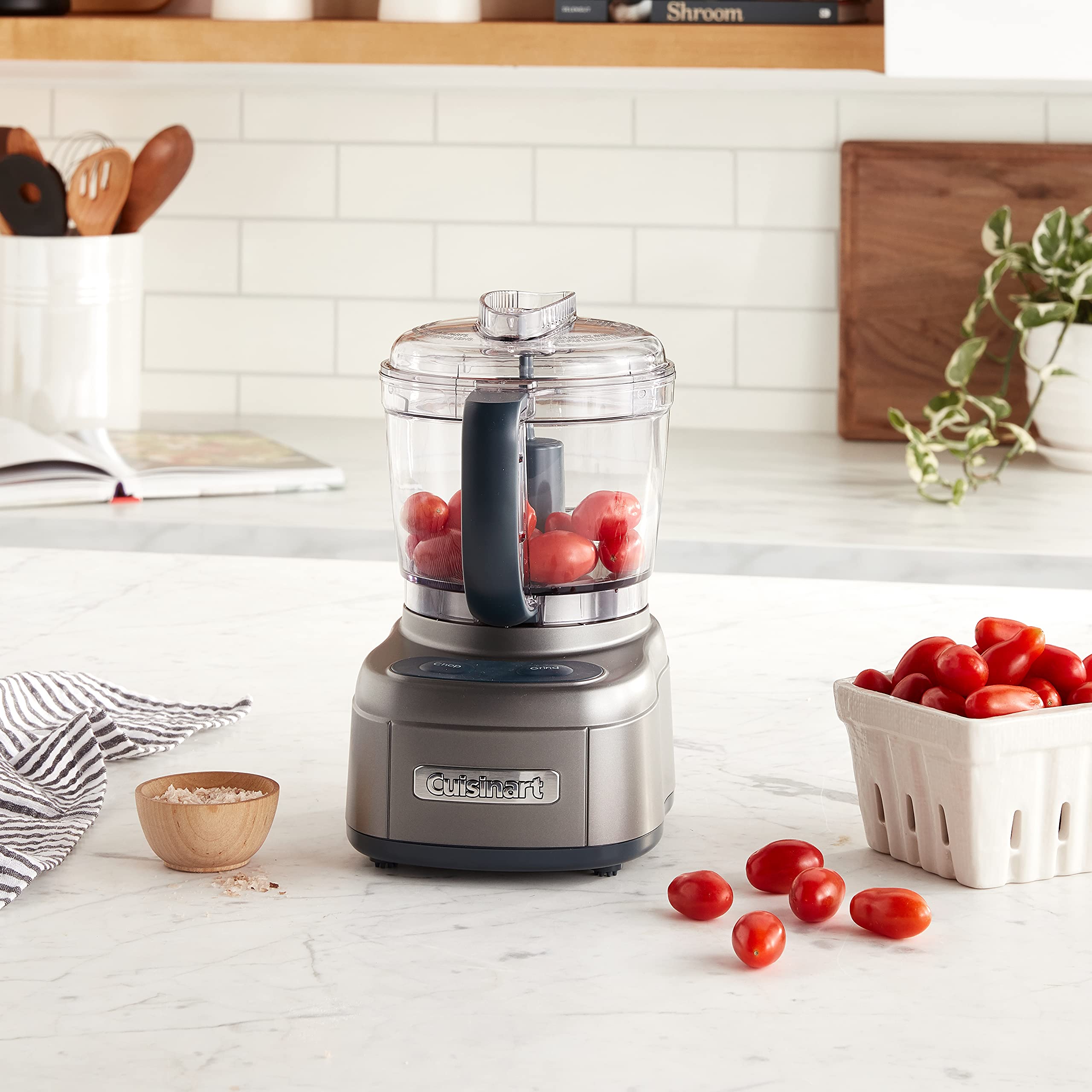Cuisinart ECH-4GM Electric Food Chopper and Grinder, 4-Cup Capacity, Gun Metal Finish - Perfect for Chopping Nuts, Herbs, and Making Salsas in Your Kitchen
