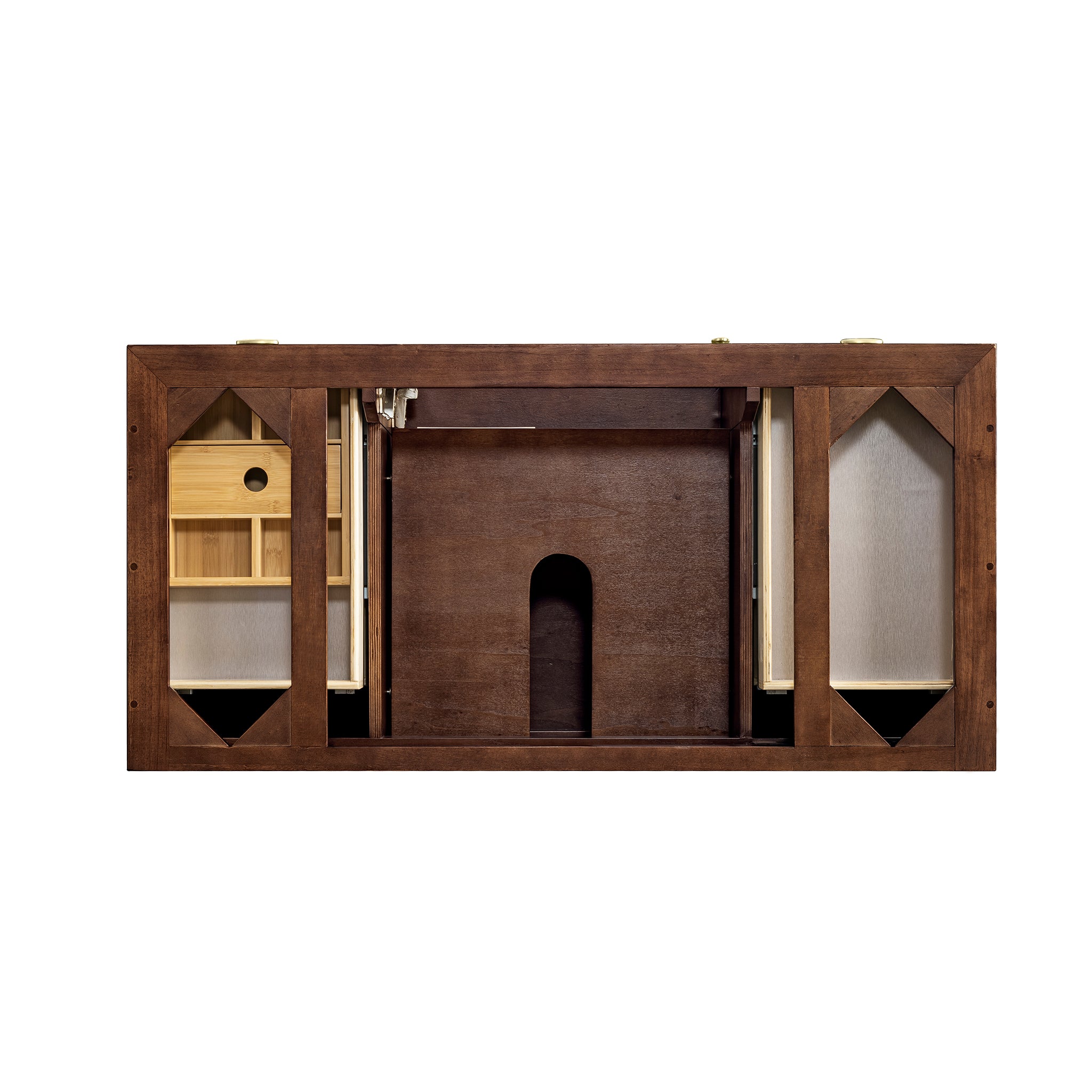 Amberly 48 Inch Single Bathroom Vanity with Sink - Mid Century Modern Walnut Finish for Small Space & Apartment Bathroom Remodel