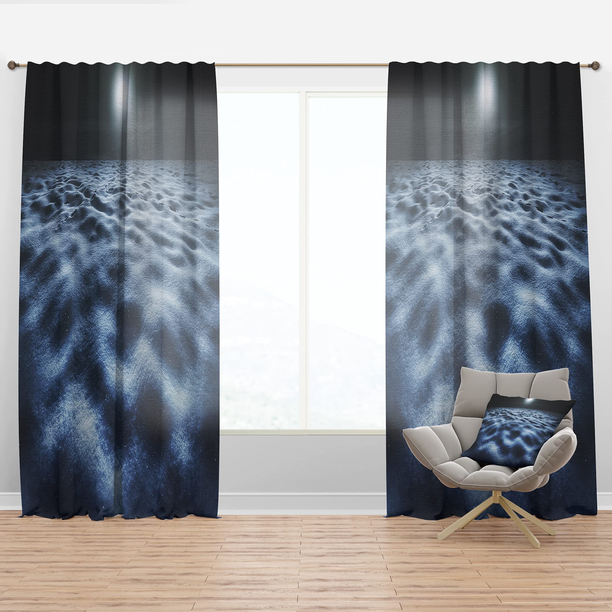 Blackout Thermal Insulated Curtains - 'Night with Moon in Sky' Design - 52x120 Inches Single Panel for Bedroom & Living Room - Perfect for Light Blocking, Privacy & Energy Efficiency