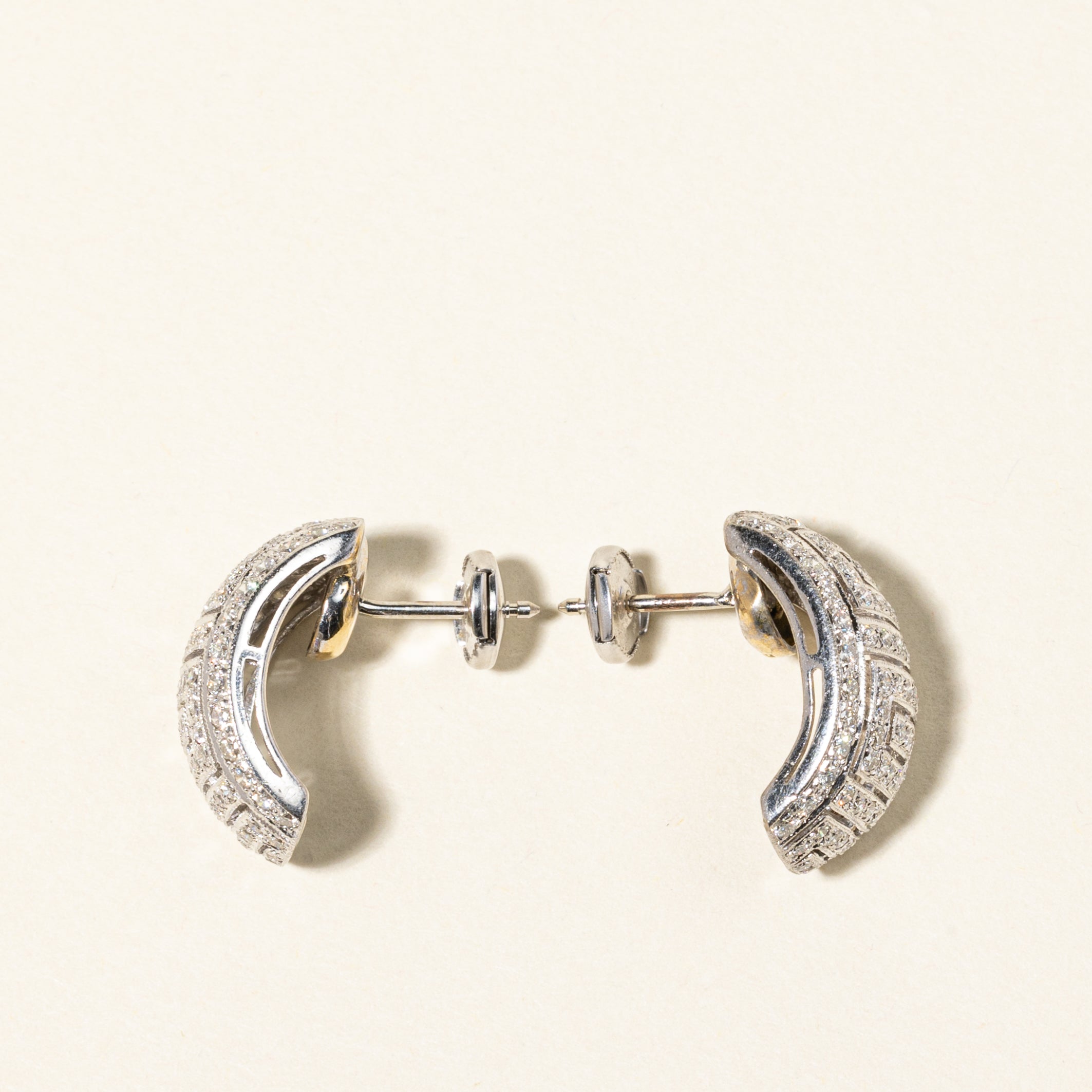 14K White Gold Diamond Cluster Stud Earrings - 1.85ctw Total Weight | Elegant Wedding, Anniversary & Gift Jewelry for Women