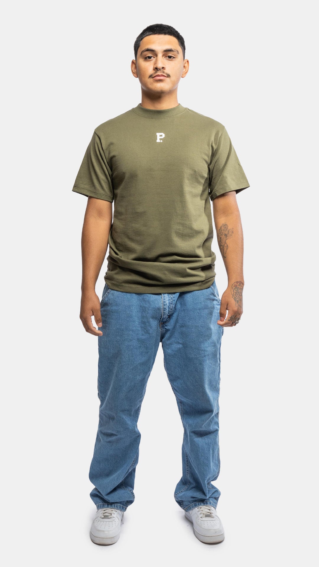 Heavy Knit Centerpiece T-Shirt in Moss Green - Soft Casual Tee for Women | Perfect for Everyday Wear, Layering & Fall Outfits