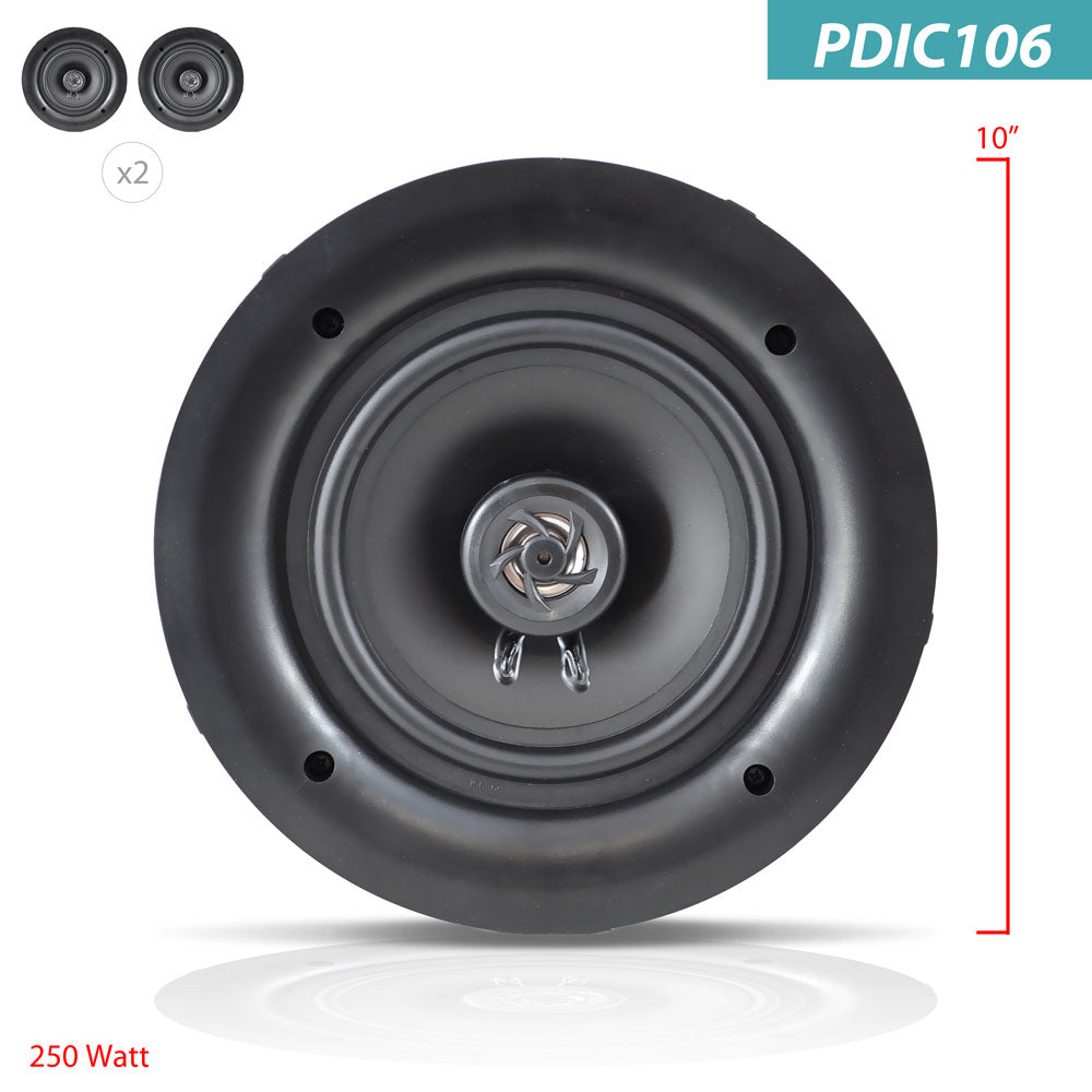 10.0'' In-Wall & Ceiling Speakers - High-Quality Home Audio System for Living Room, Bedroom, or Home Theater Installation