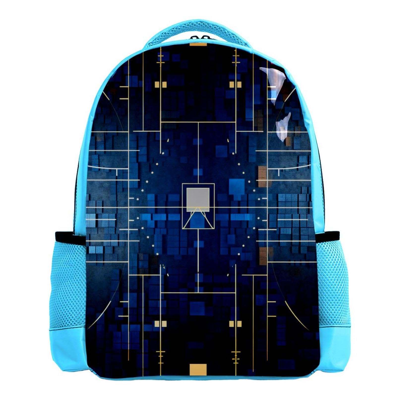 Stylish Travel Backpack for Women & Men - Durable Art Basketball Court Design - Perfect for Commuting, School, Gym & Outdoor Adventures
