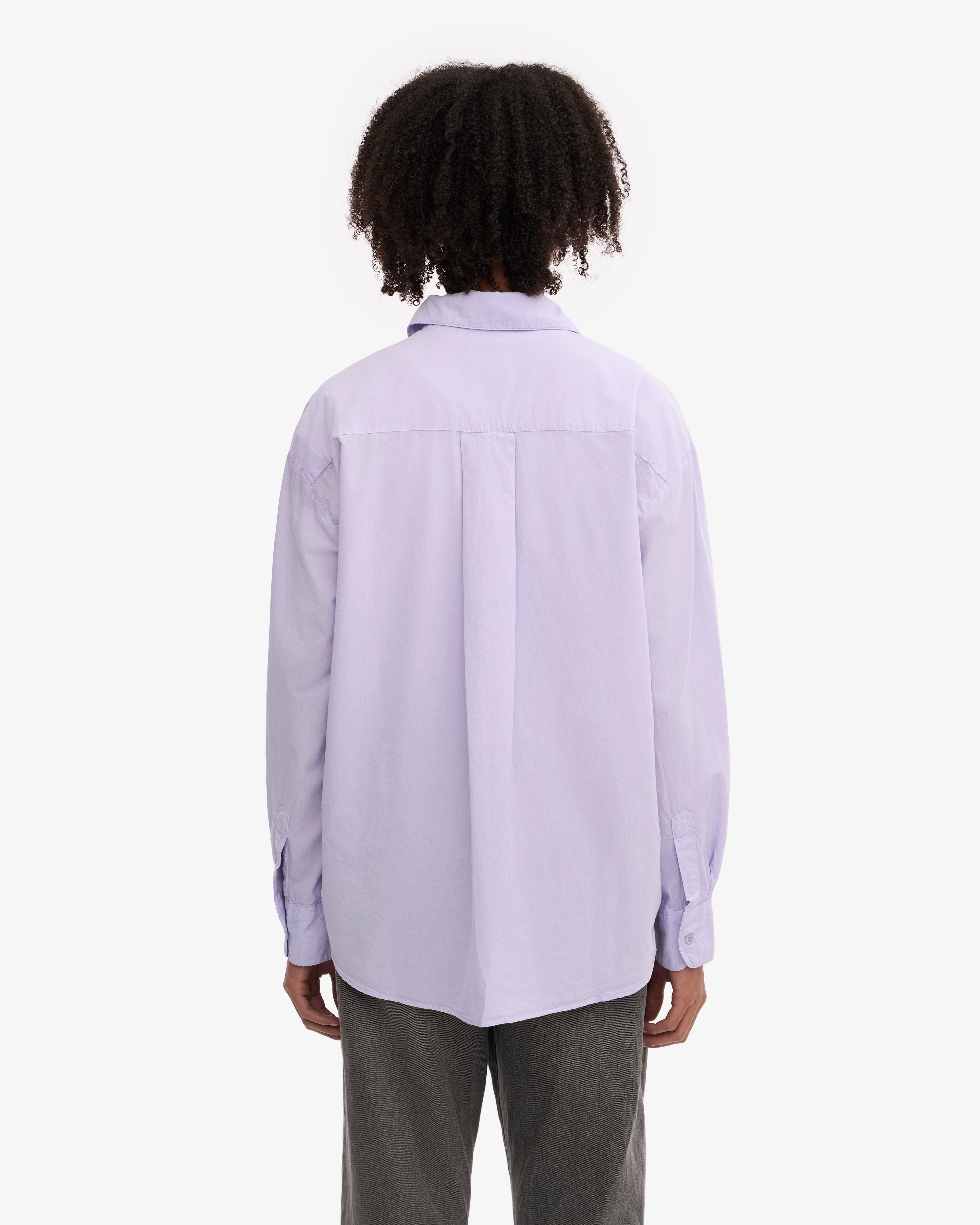 Organic Oversized Shirt for Women - Soft Lavender Cotton Loose Fit Tunic Top - Casual Wear, Lounge, Beach Cover-Up, Boho Style Outfit