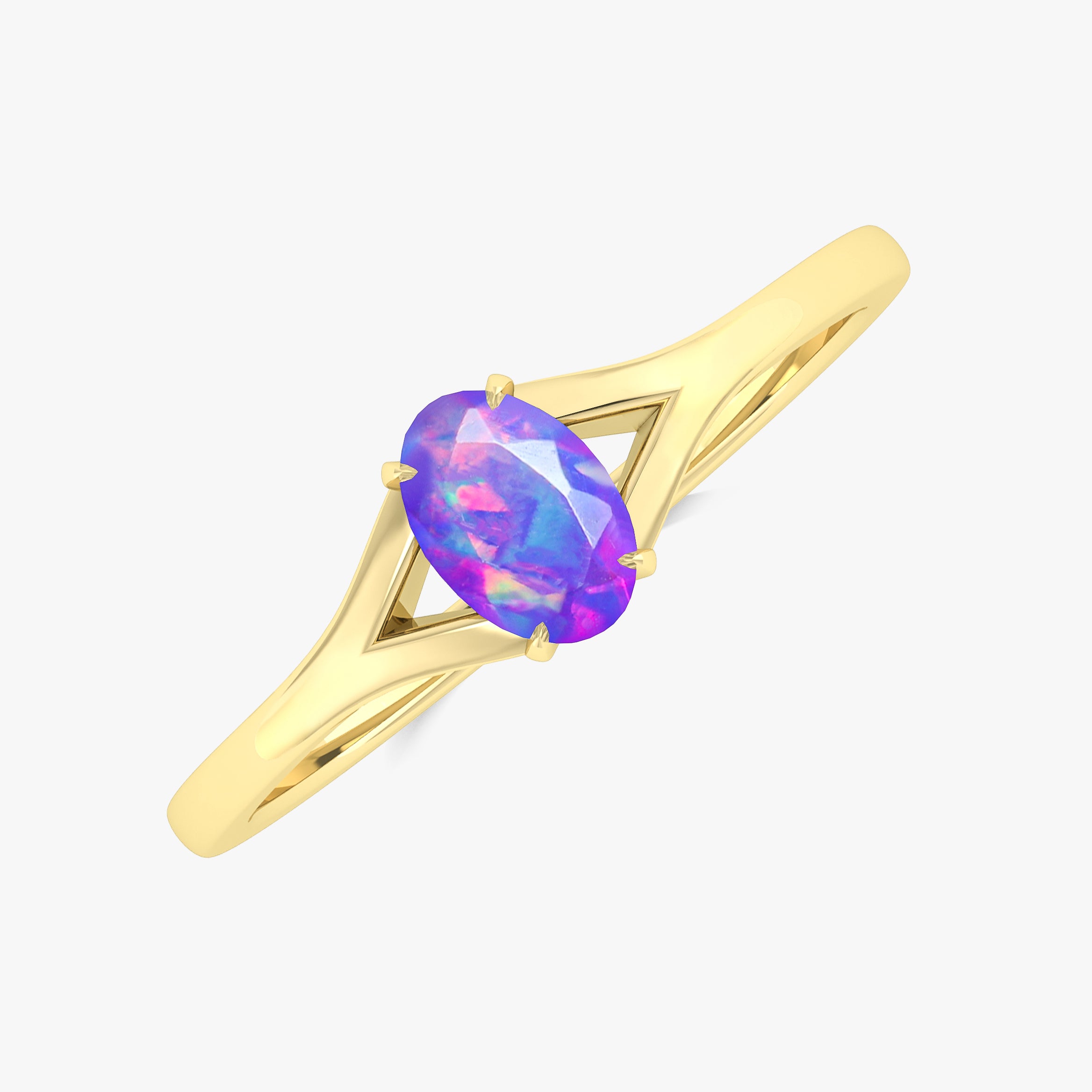 Natural Fire Oval Faceted Opal Ring for Women - Genuine Opal Jewelry for Engagement, Wedding & Everyday Wear - Elegant Handmade Silver Gemstone Ring Gift