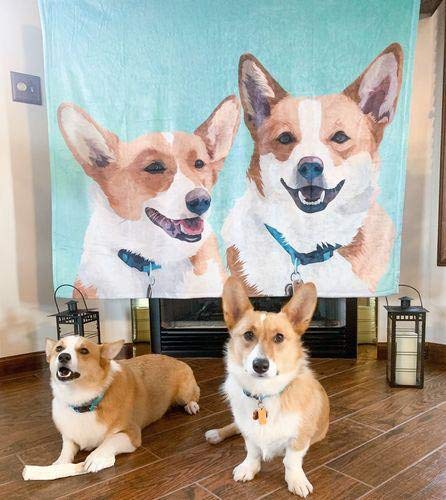 Custom Photo Blanket for Dogs - Personalized Pet Portrait Blanket 30x40 Inches - Unique Christmas, Birthday & New Year Gift for Dog Lovers, Cat Owners, Pet Parents - Cozy Throw for Home, Office & Travel