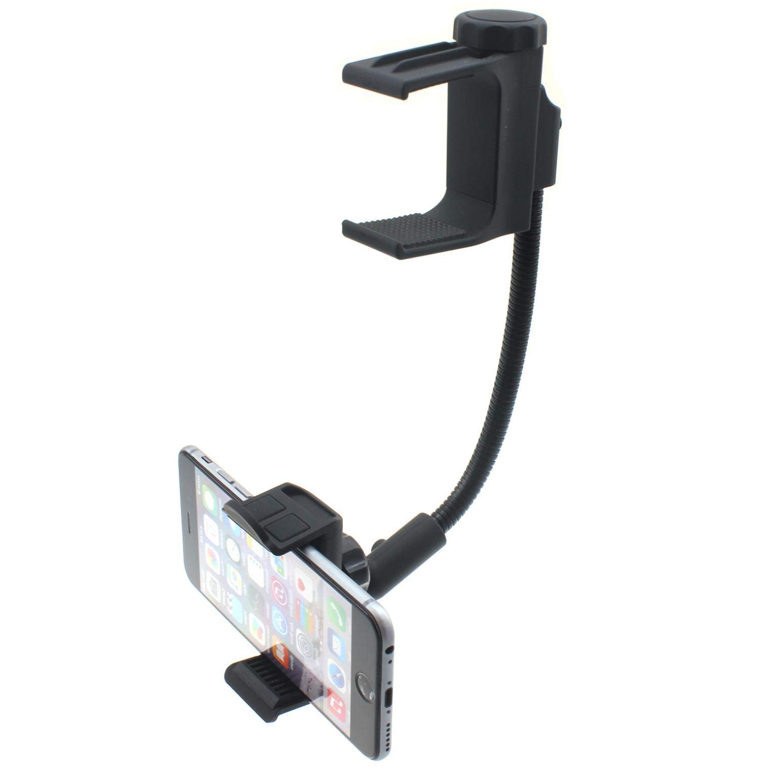Universal Car Phone Mount Holder - 360° Swivel & Strong Grip Compatible with Samsung Galaxy A70/A71 5G/A9/Alpha - Rear View Mirror Cradle for Safe Driving & GPS Navigation