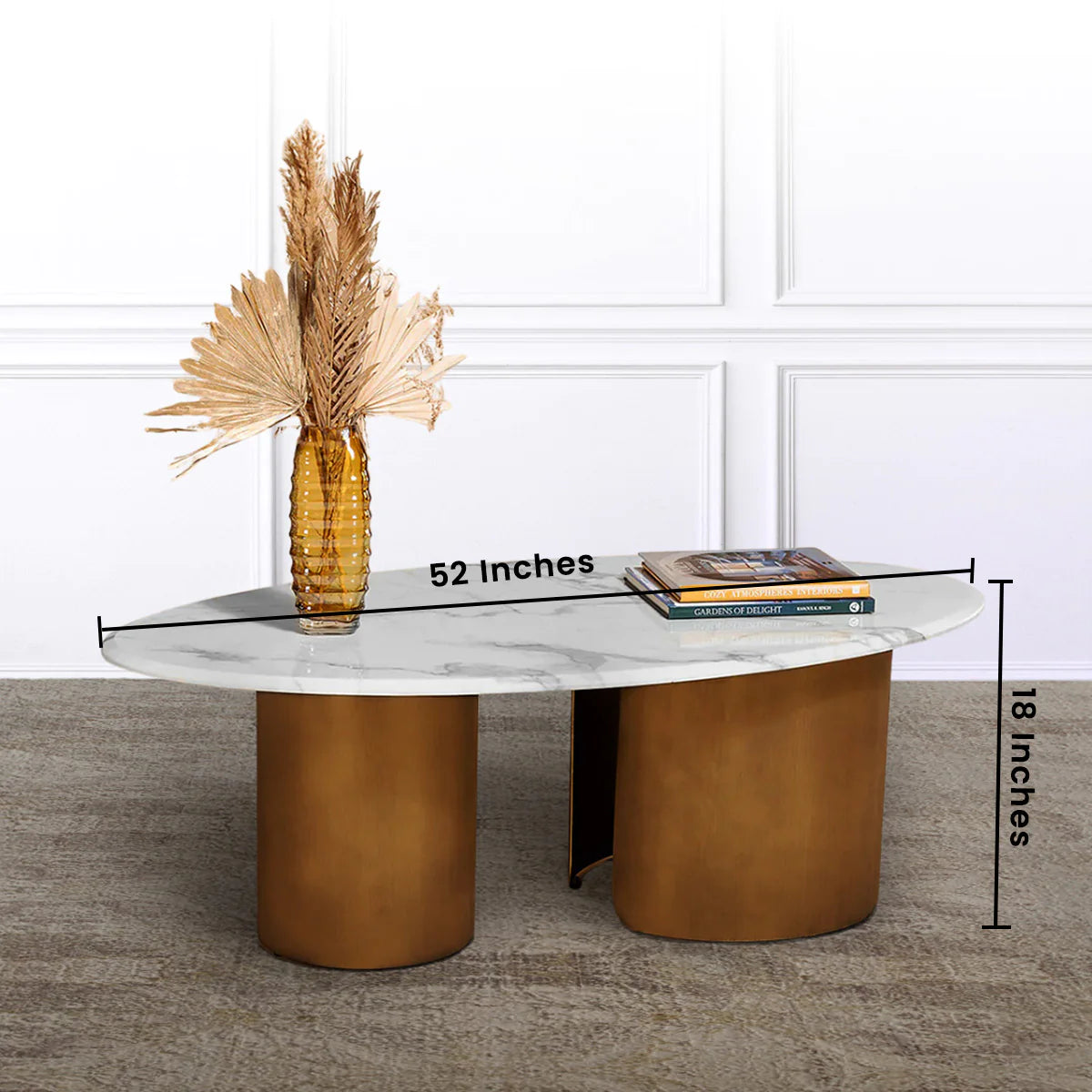 Elysian Essence Stainless Steel Coffee Table for Living Room - Modern Center Table with Tempered Glass Top - Perfect for Home Decor, Lounge, and Entertainment Areas