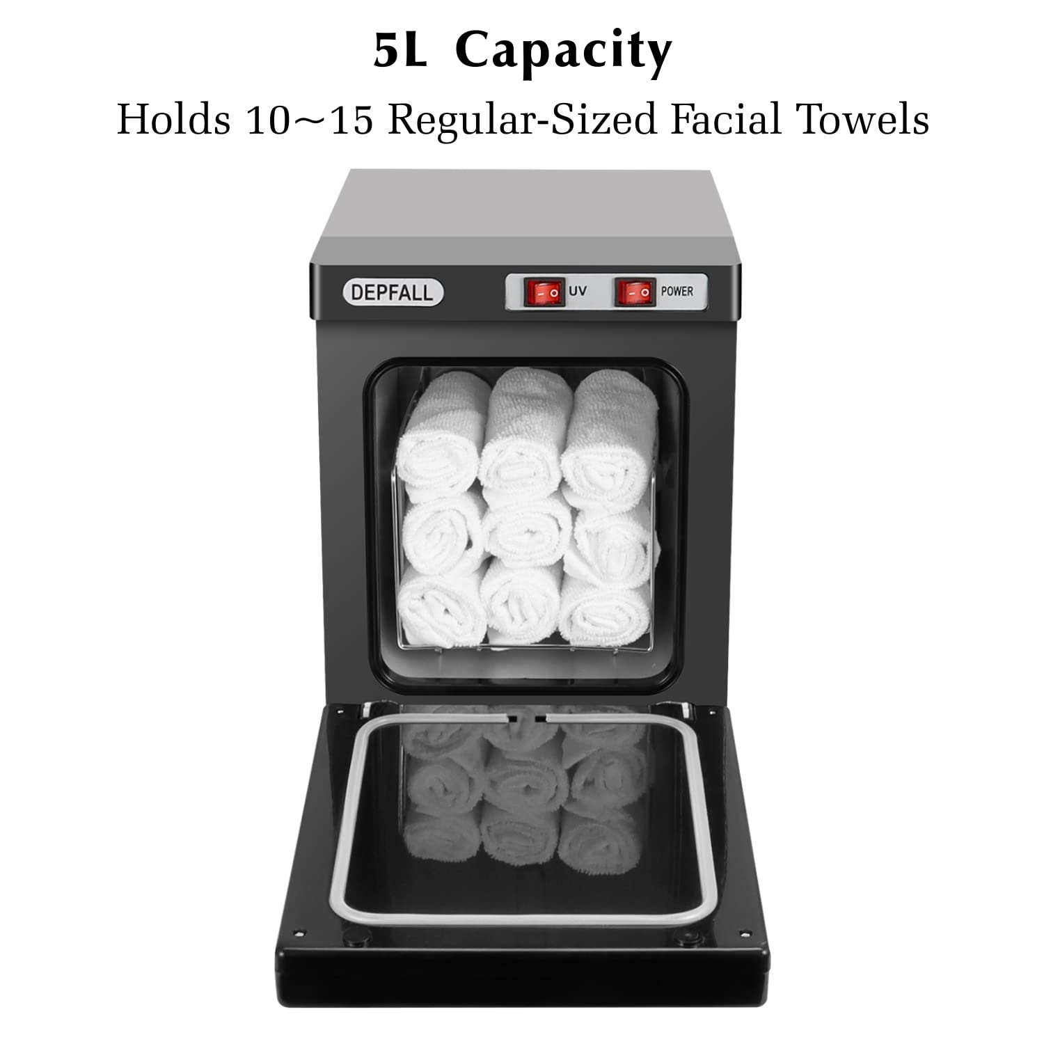 Mini Hot Towel Warmer 5L - Fast Heating 2-in-1 Spa Towel Cabinet for Facial, Bathroom & Salon - Upgrade Aluminum Interior Black - Perfect for Home Spa, Barber Shops & Beauty Treatments