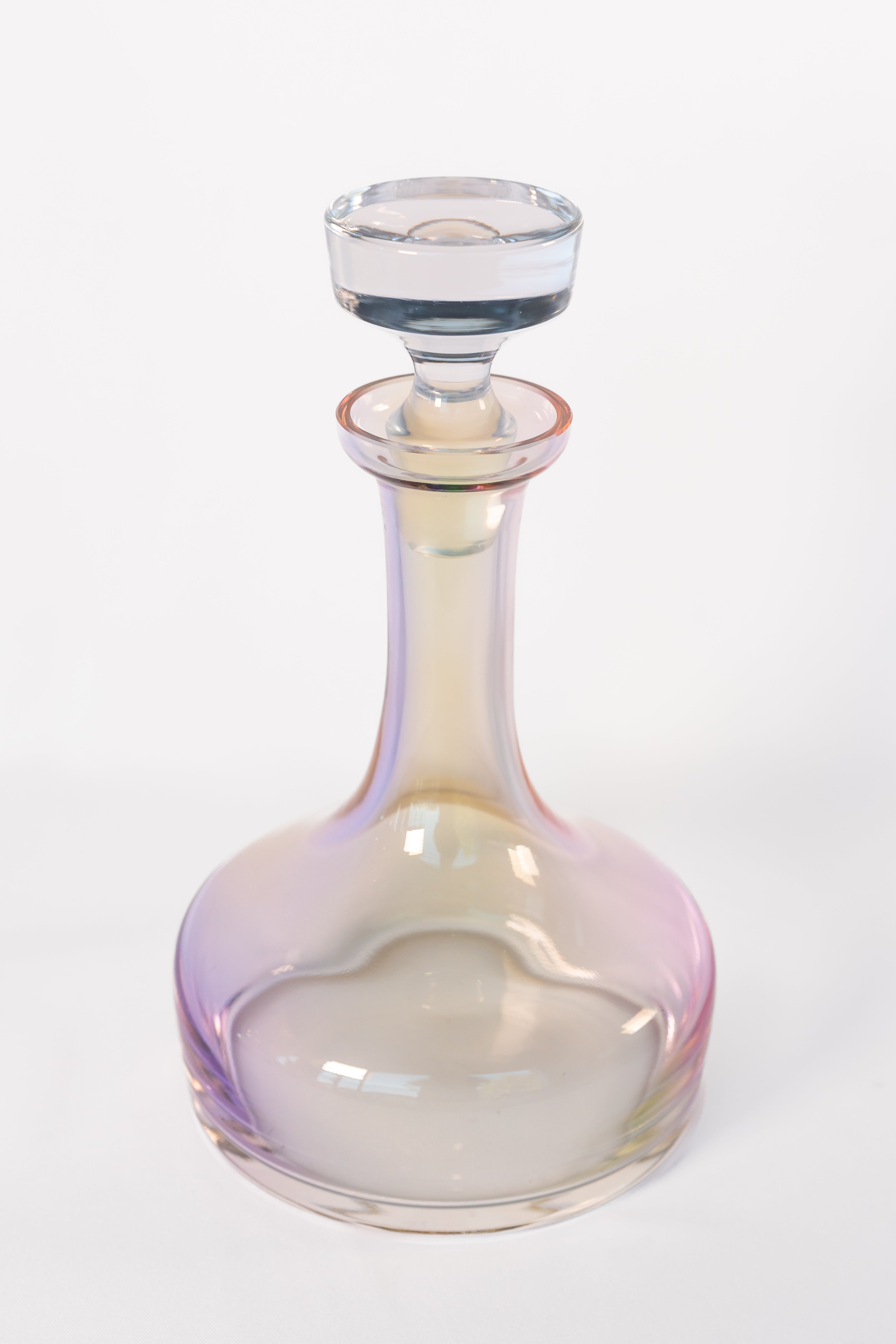 Estelle Iridescent Colored Glass Decanter Set - Elegant Wine & Liquor Pourer for Home Bar, Dinner Parties & Gift Giving