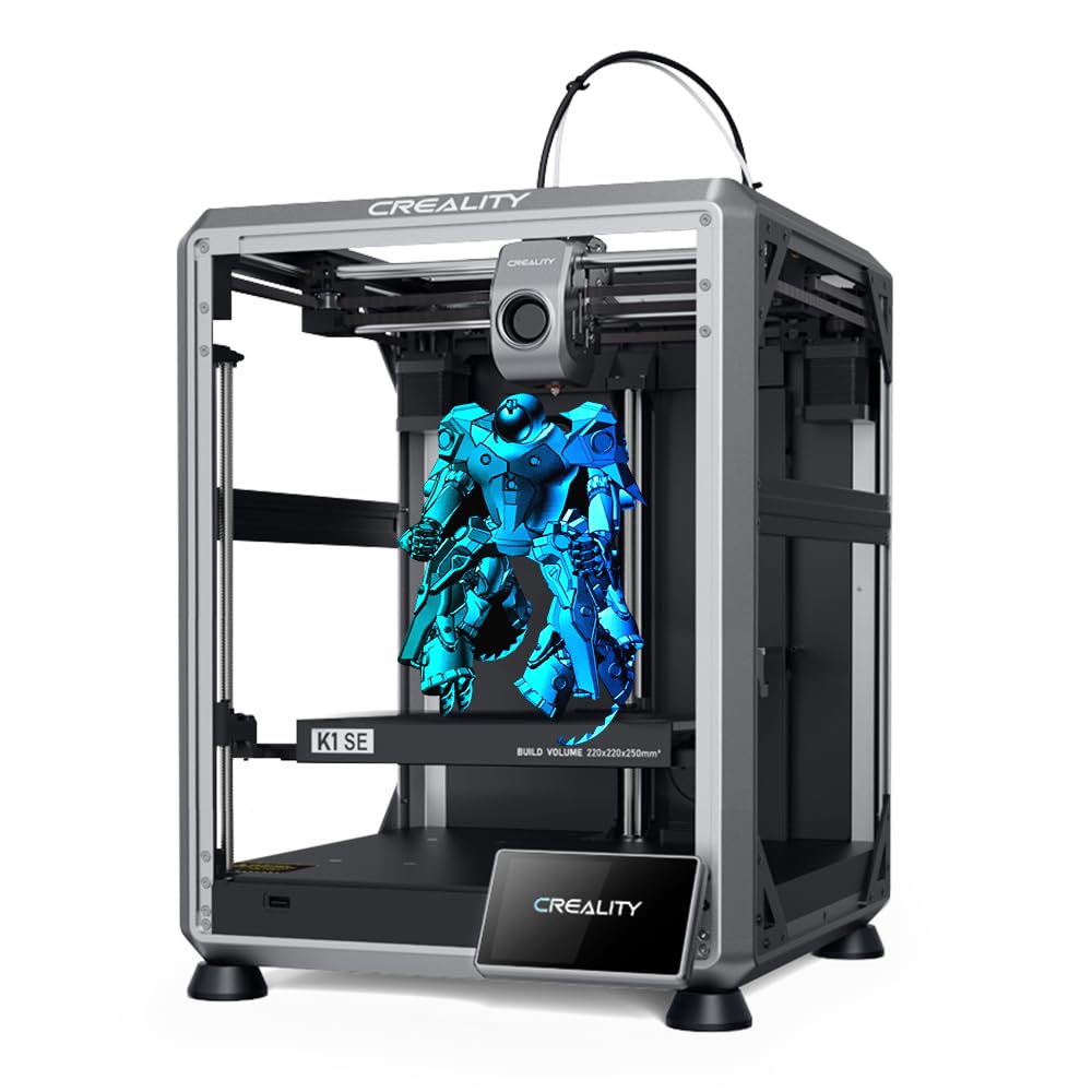 Creality K1 SE 3D Printer 2024 - 600mm/s High-Speed Printing, Auto Leveling, Direct Extruder, Quick-Swap Tri-Metal Nozzle | Ideal for Home DIY, Prototyping & Educational Projects