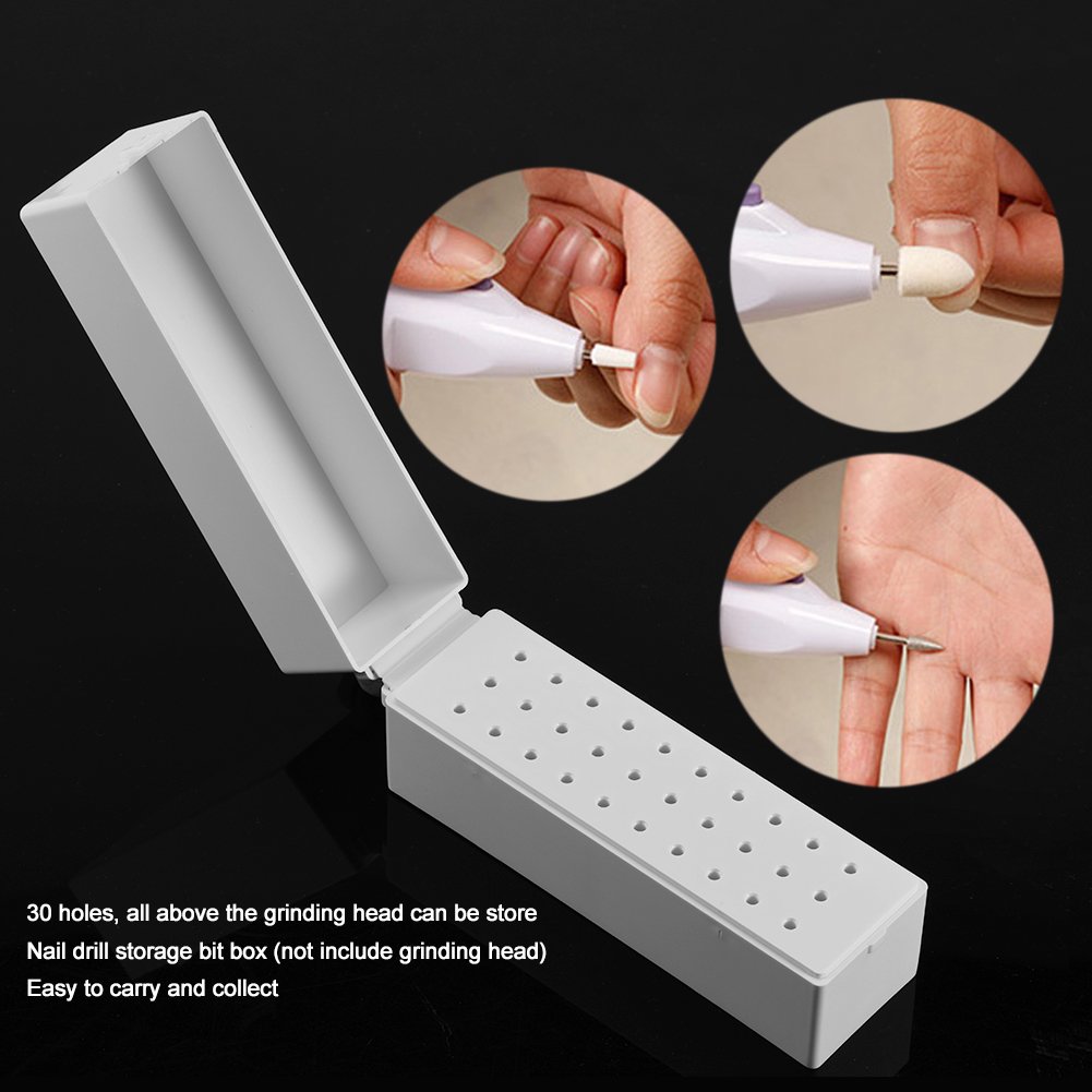 30 Holes Nail Drill Bit Holder with Dust-Proof Cover - Professional Manicure Tool Organizer for Nail Artists & Salons - Perfect for Nail Drill Storage, Display & Travel Case