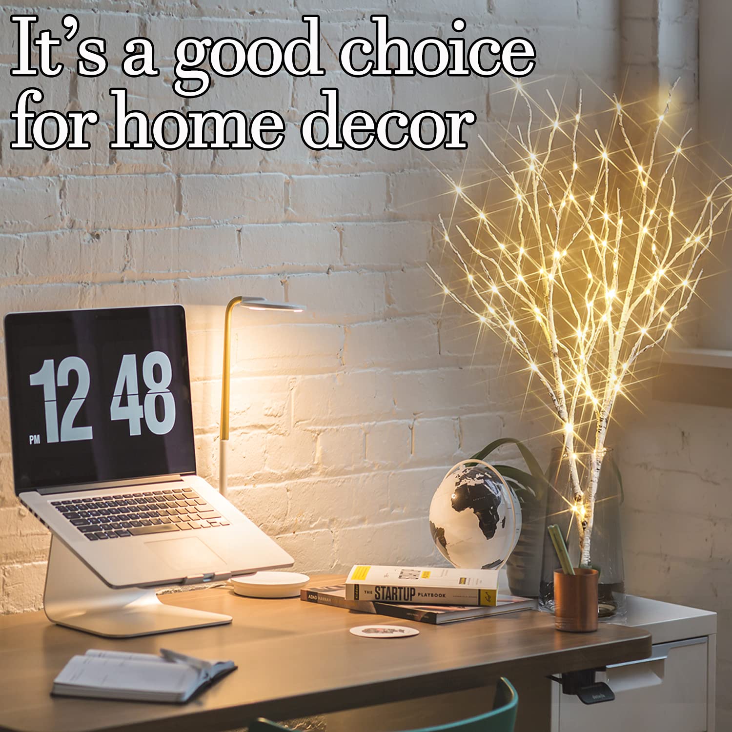 Fudios 100 LED Birch Branch Lights with Timer - 32IN Tall Battery Operated Willow Twig for Vase | Indoor/Outdoor Decoration for Home, Party, Wedding & Garden