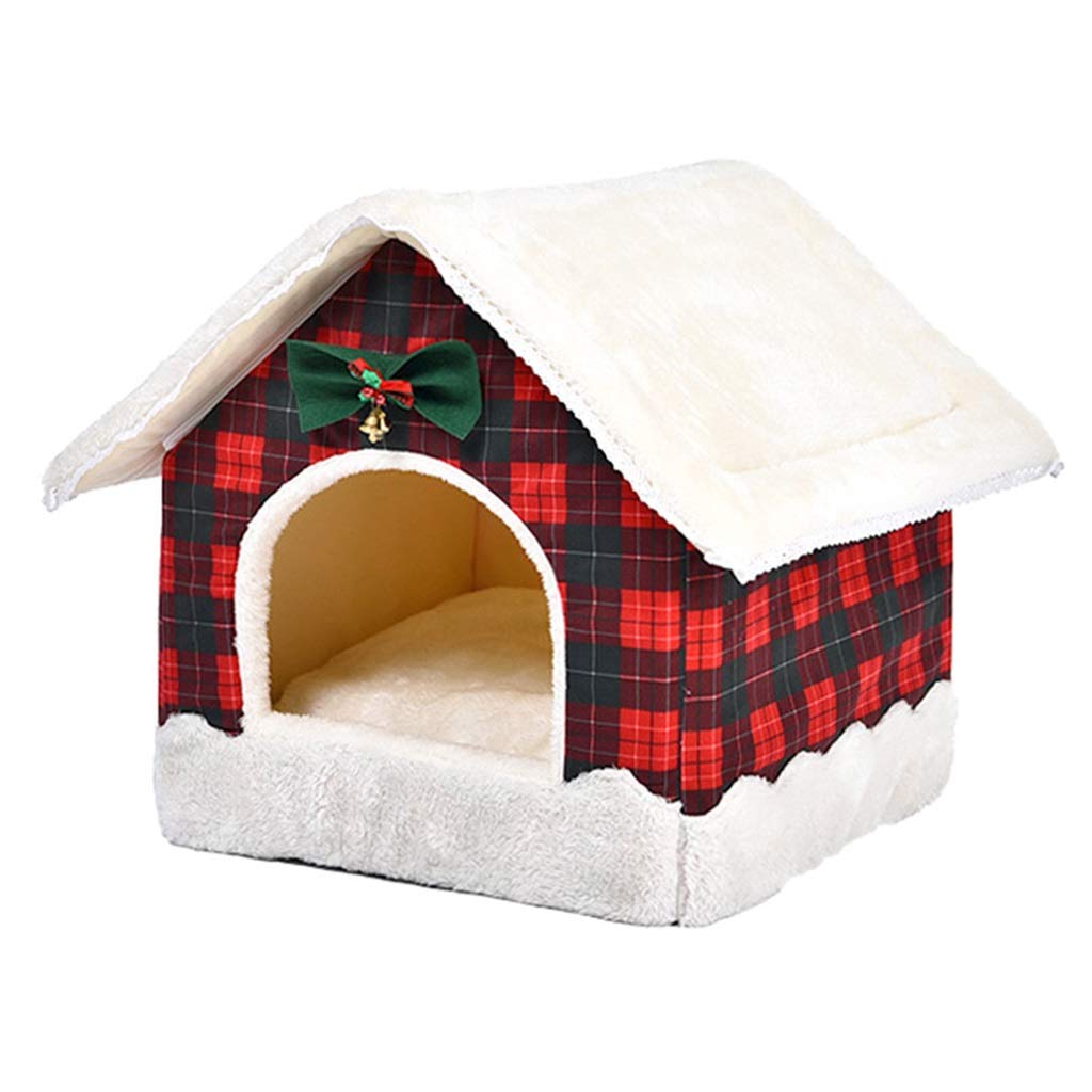 LiPengTaoHome Cat Cave Bed - Warm & Cozy Winter Cat House with Removable Cushion, Anti-Skid Base - Perfect Indoor Pet Bed for Small Cats & Kittens - Great for Cuddling, Sleeping & Relaxing in Cold Weather