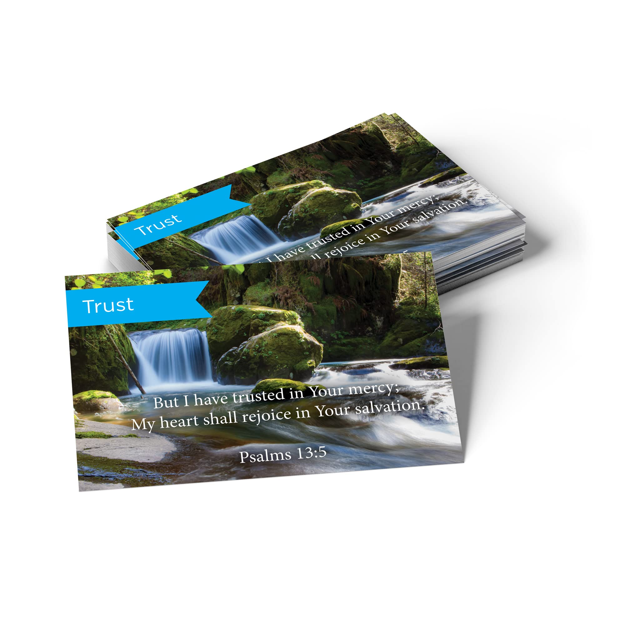 Trust Scripture Cards - Psalm 13:5, Pack of 25 Inspirational Bible Verse Wallet Cards for Devotional, Bible Study & Memorization | Christian Encouragement Cards for Church, Small Groups & Personal Faith Journey