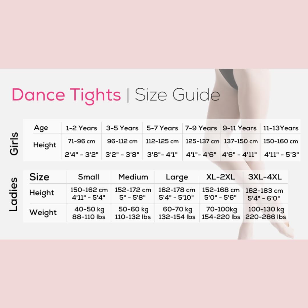 Silky Footless Dance Tights for Kids & Adults - Tan Color - Perfect for Ballet, Yoga, Gymnastics & Dance Performances