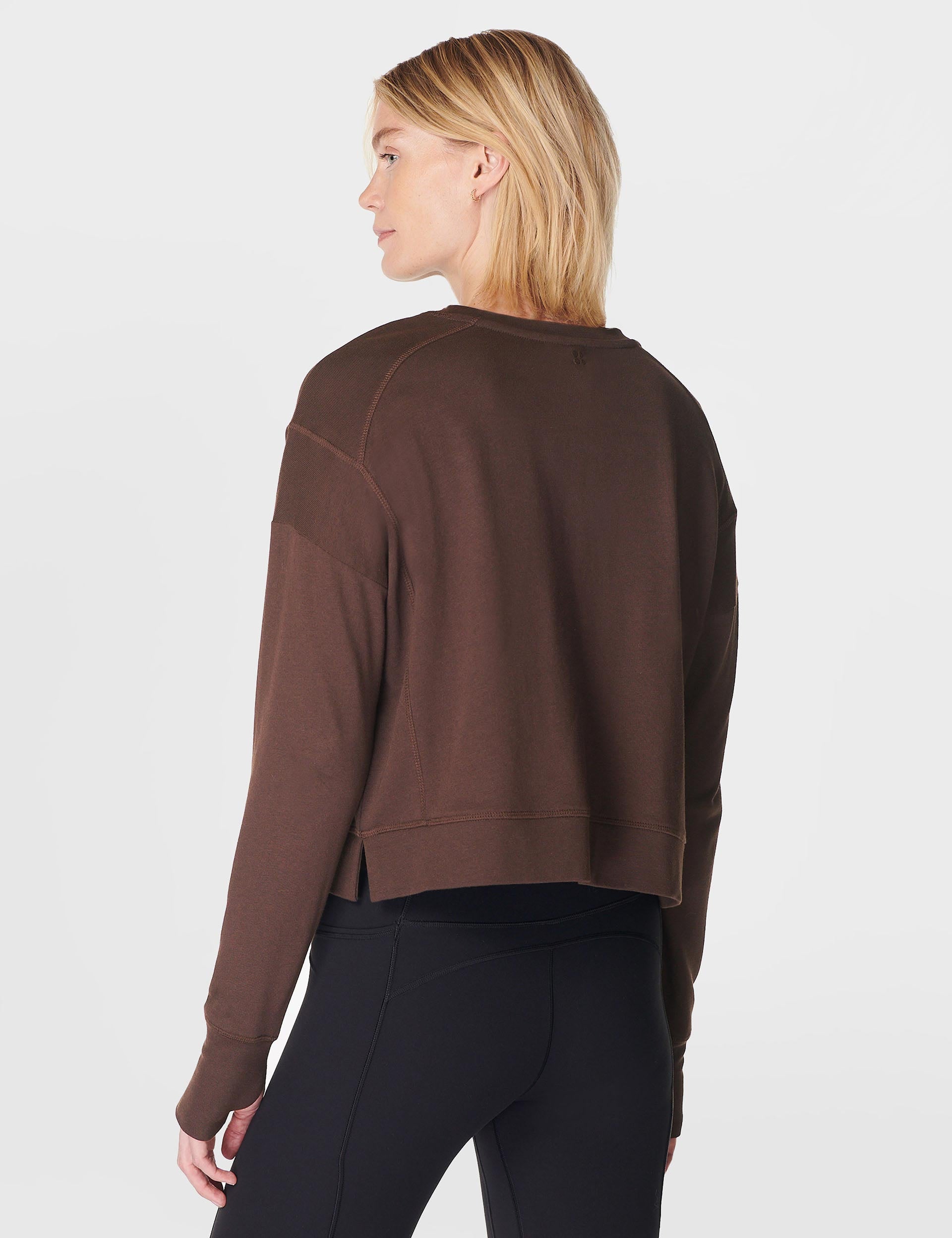 After Class Crop Sweatshirt - Soft Casual Pullover in Cacao Brown | Perfect for School, Gym & Streetwear Fashion