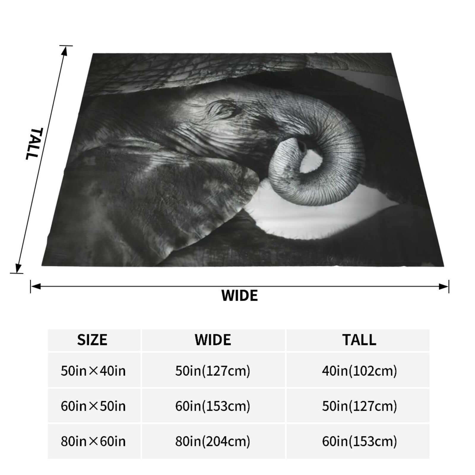 Ultra-Soft Baby Elephant & Mother Fleece Throw Blanket - Warm Micro Fleece Blanket for Adults, Bed, Couch & Living Room - Perfect for Cozy Nights, Gift Giving and Home Decor