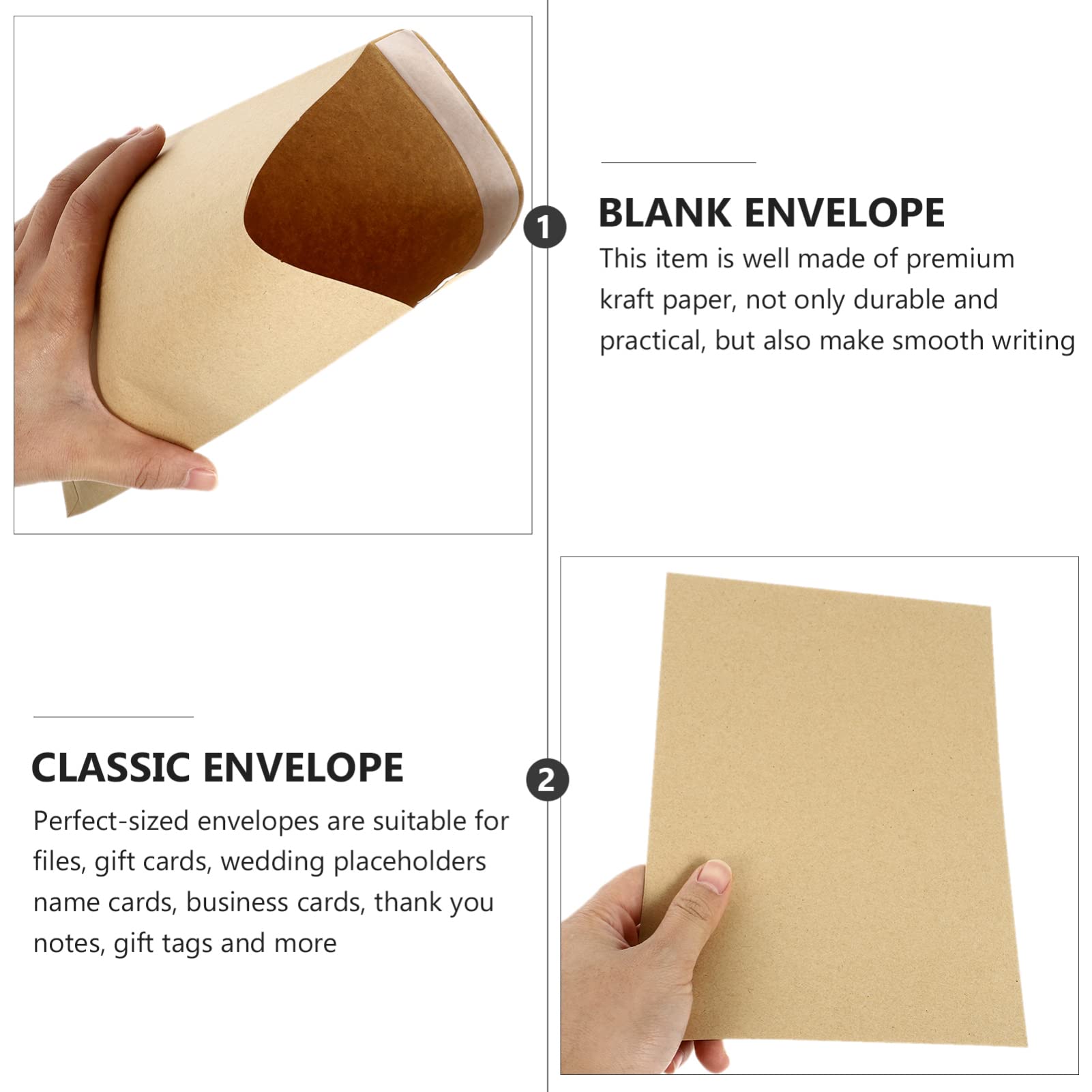 50pcs Kraft Envelopes Self Seal - Eco Friendly Brown Mailing Envelopes for Wedding Invitations, Business Documents, Photos & Office Use - Letter Size (4.5 x 6.5 in) Perfect for Mailing, Invitations & Office Organization