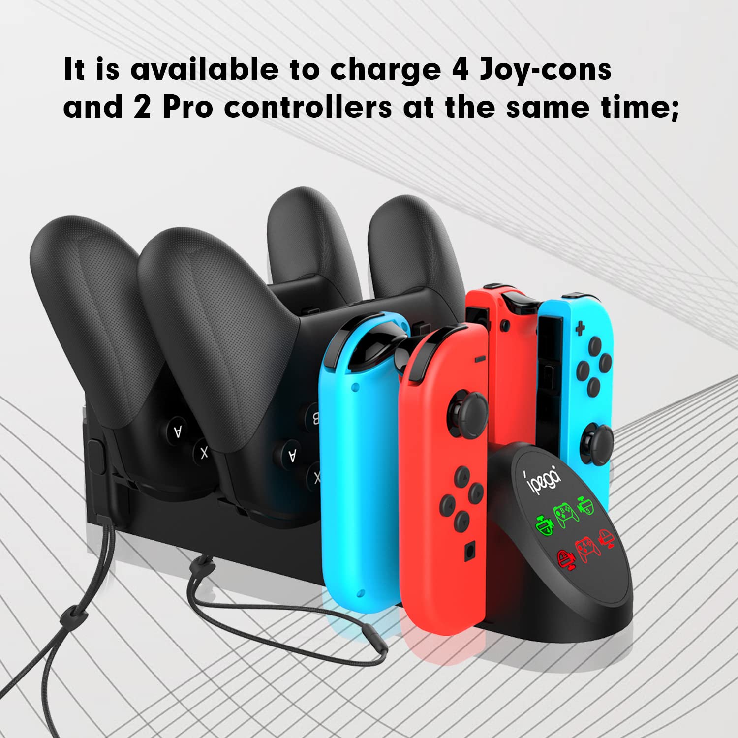 Nintendo Switch Charging Dock with LED Indicator - Fast Charging Station for Joy-Con & Pro Controllers | Perfect for Gaming Setup & Multiplayer Sessions