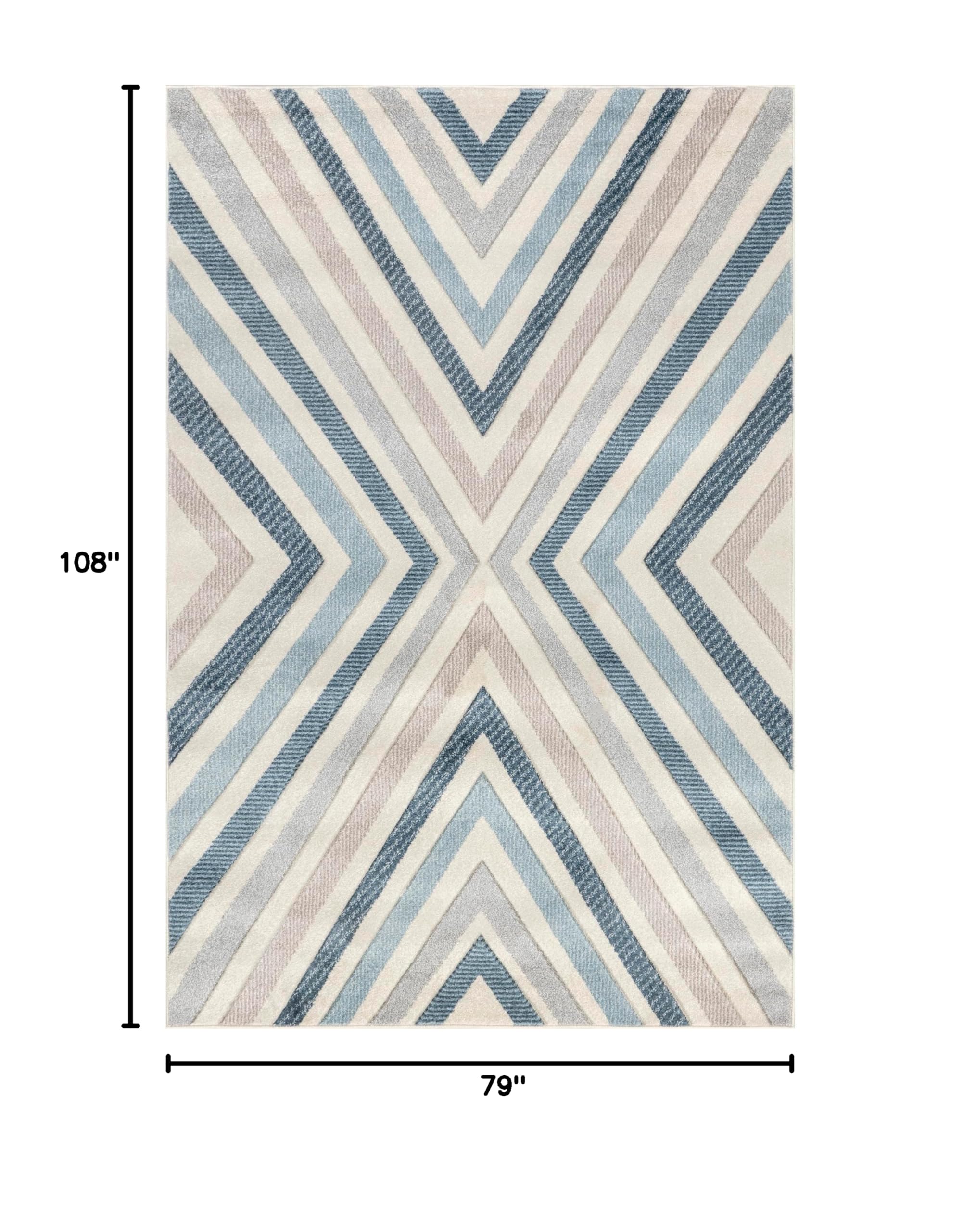 nuLOOM Neveah Chevron 7x9 Area Rug - Blue Modern Geometric Pattern for Living Room, Bedroom, Dining Room & Kitchen | Soft & Durable Home Decor for High Traffic Areas