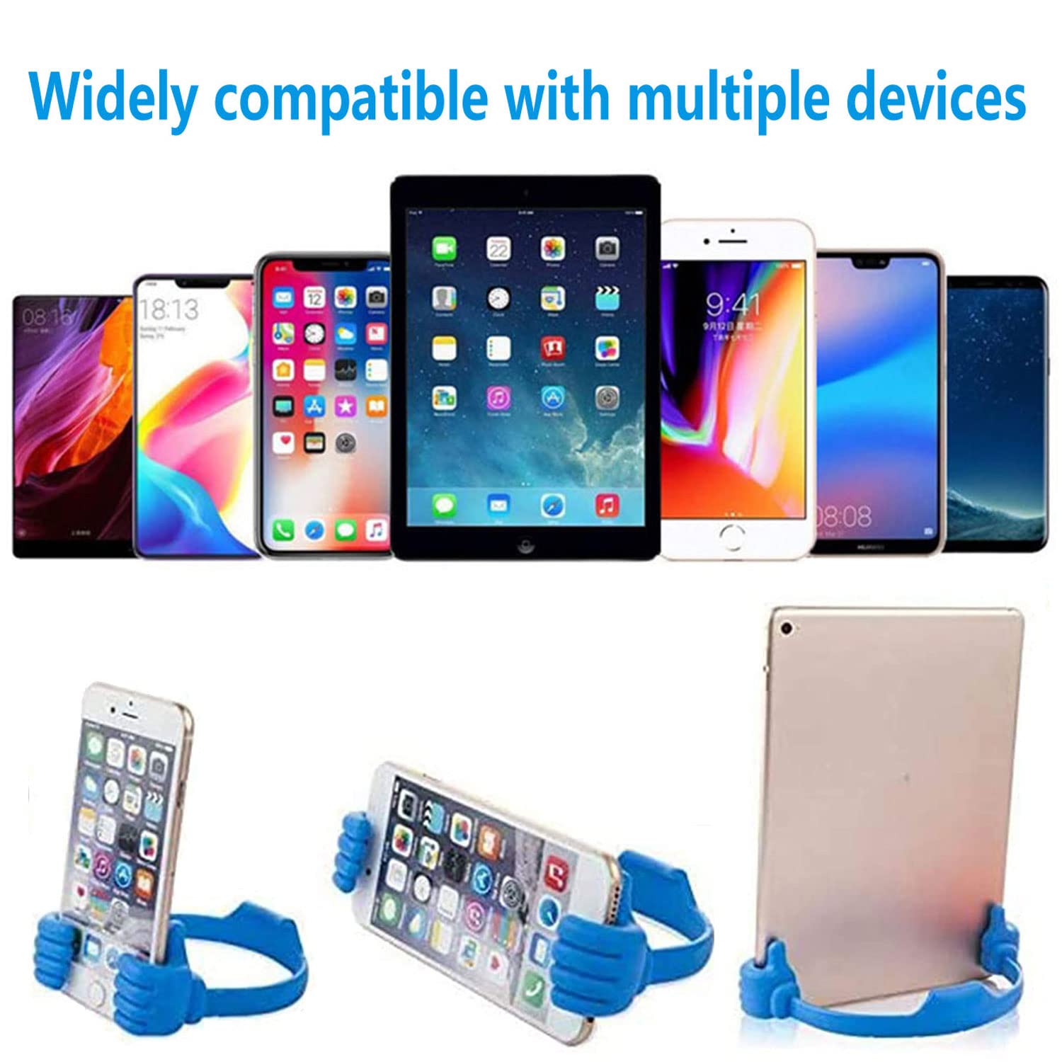 Universal Flexible Phone Stand & Tablet Holder - Adjustable Desk Mount for iPhone, iPad, Samsung & More (Black) | Perfect for Office, Home, Car & Video Calls