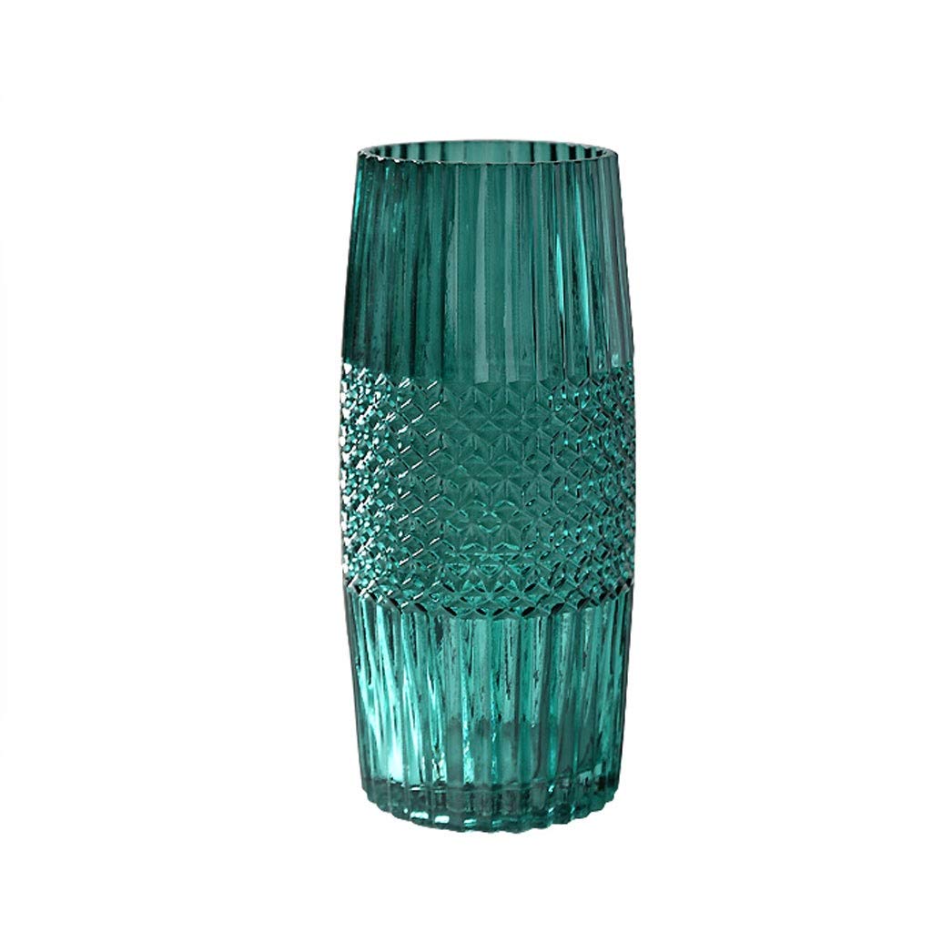 Nordic Glass Vase - Modern Transparent Hydroponic Flower Vase for Living Room Table Decor, Rope & Dried Flower Arrangement (Green, Size B) | Perfect for Home, Office & Wedding Centerpieces
