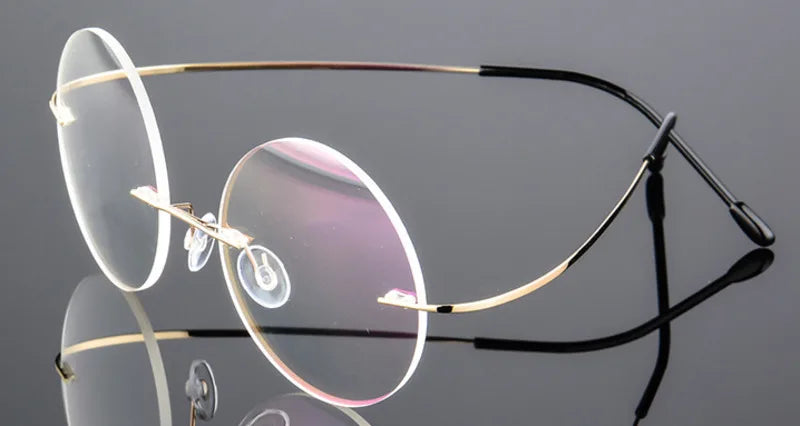 Brightzone Women's Rimless Round Titanium Alloy Eyeglasses 71171 - Lightweight & Durable Glasses for Work, Reading & Everyday Use