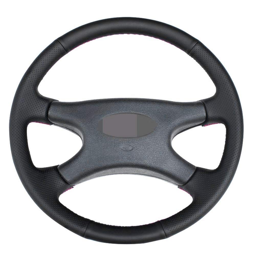 Premium Hand-Stitched Black PU Leather Steering Wheel Cover for Lada Niva (1997-2017) - Red Stitching | Enhanced Grip & Comfort | Perfect for Off-Road Adventures & Daily Commutes