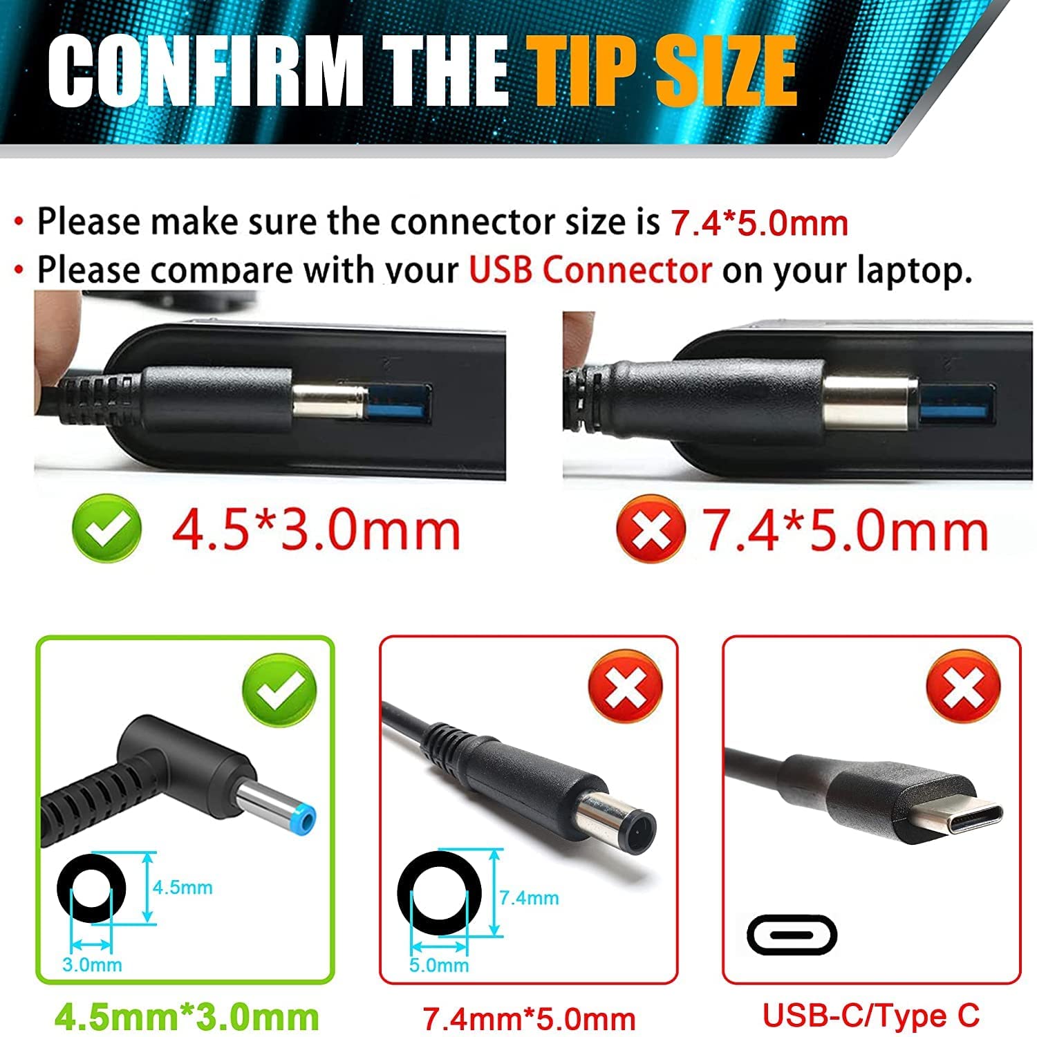 200W 150W AC Adapter Laptop Charger for HP Pavilion Gaming 15 17, Envy 15 17, ZBook G3 G4 G5 G6 G7 15t 17t - Compatible with ADP-200HB B, L00818-850, TPN-DA10, TPN-LA21, L73385-001 - Perfect for Home, Office & Travel Power Supply
