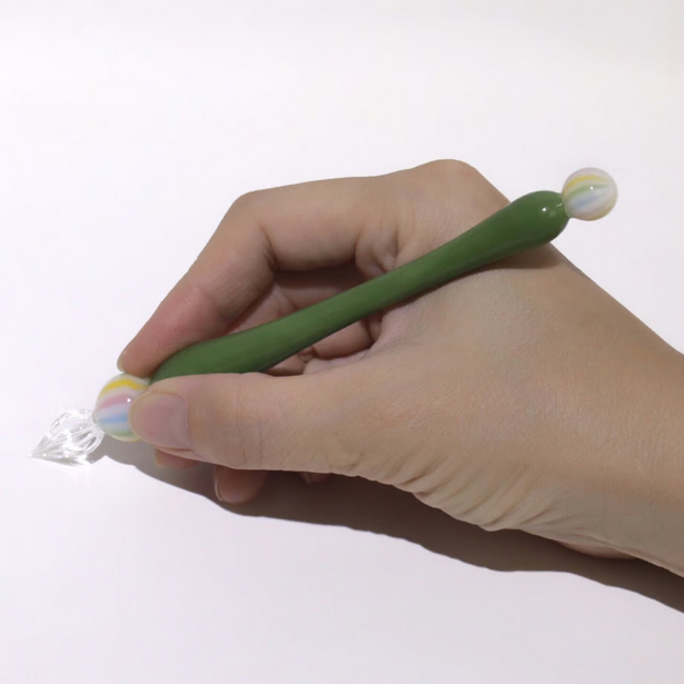 Japanese Glass Dip Pen - Candy & Matcha Green Colors - Perfect Gift for Writers, Calligraphy Enthusiasts & Artists - Ideal for Hand Lettering, Journaling & Creative Writing