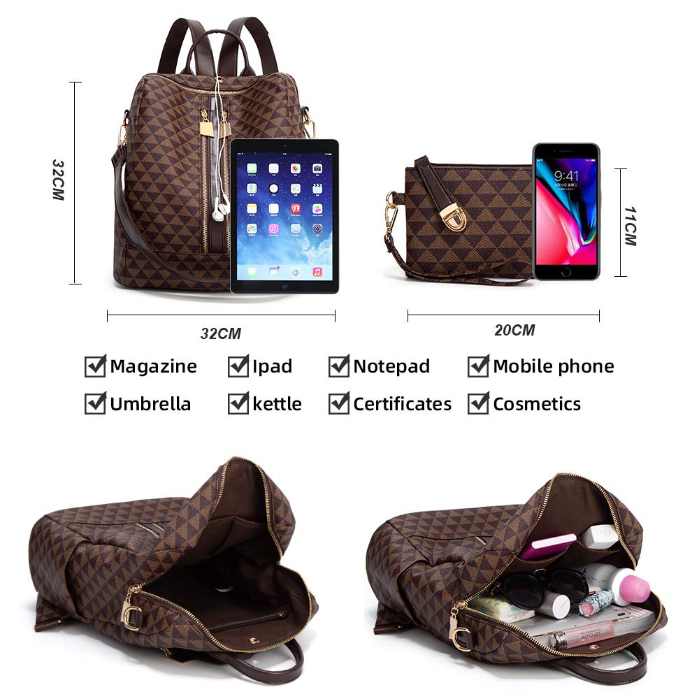 Stylish Convertible PU Leather Backpack Purse for Women - 2-in-1 Travel Satchel & Handbag Set (Perfect for Work, Travel & Everyday Use)