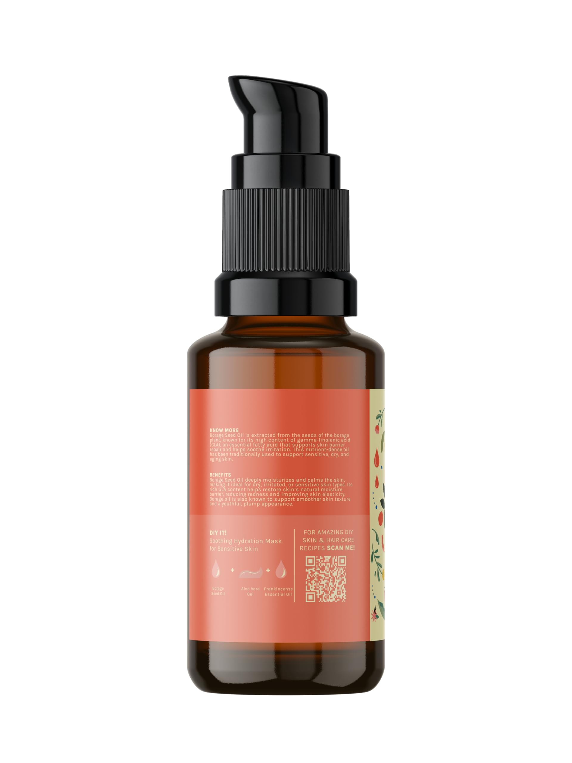 Tattvalogy Pure Borage Seed Oil (Starflower Oil) - 100% Natural, Cold-Pressed & Unrefined Essential Oil for Hair, Skin, Face, Body, Nails & Stretch Marks - 15ml Glass Bottle - Perfect for DIY Beauty Recipes, Massage & Aromatherapy
