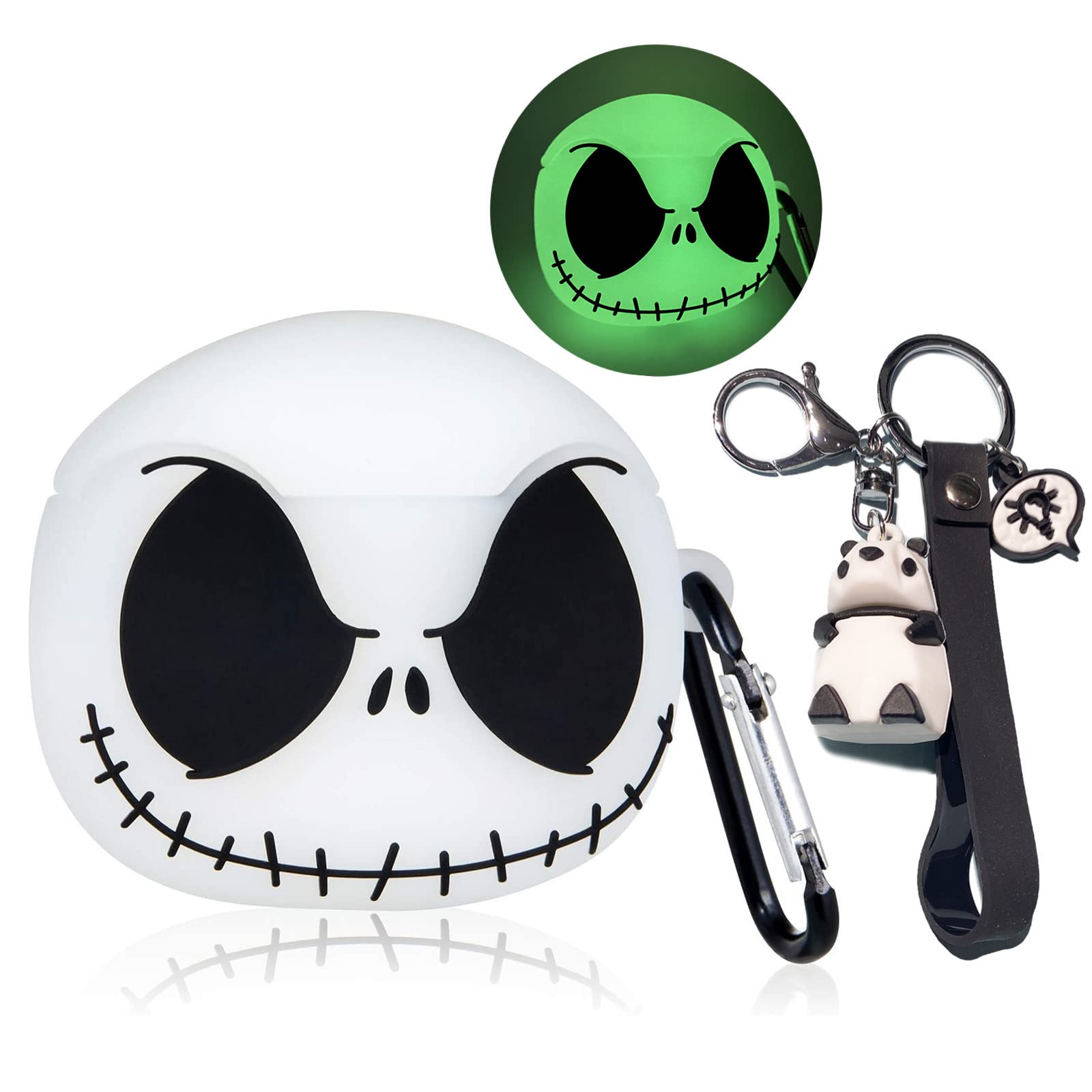 Luminous Anime AirPods 1/2 Case Cover with Cute Panda Keychain - Compatible with AirPods 1 & 2 - Funny Protective Case for Women, Men, Boys & Girls - Perfect for School, Work, Travel & Daily Use