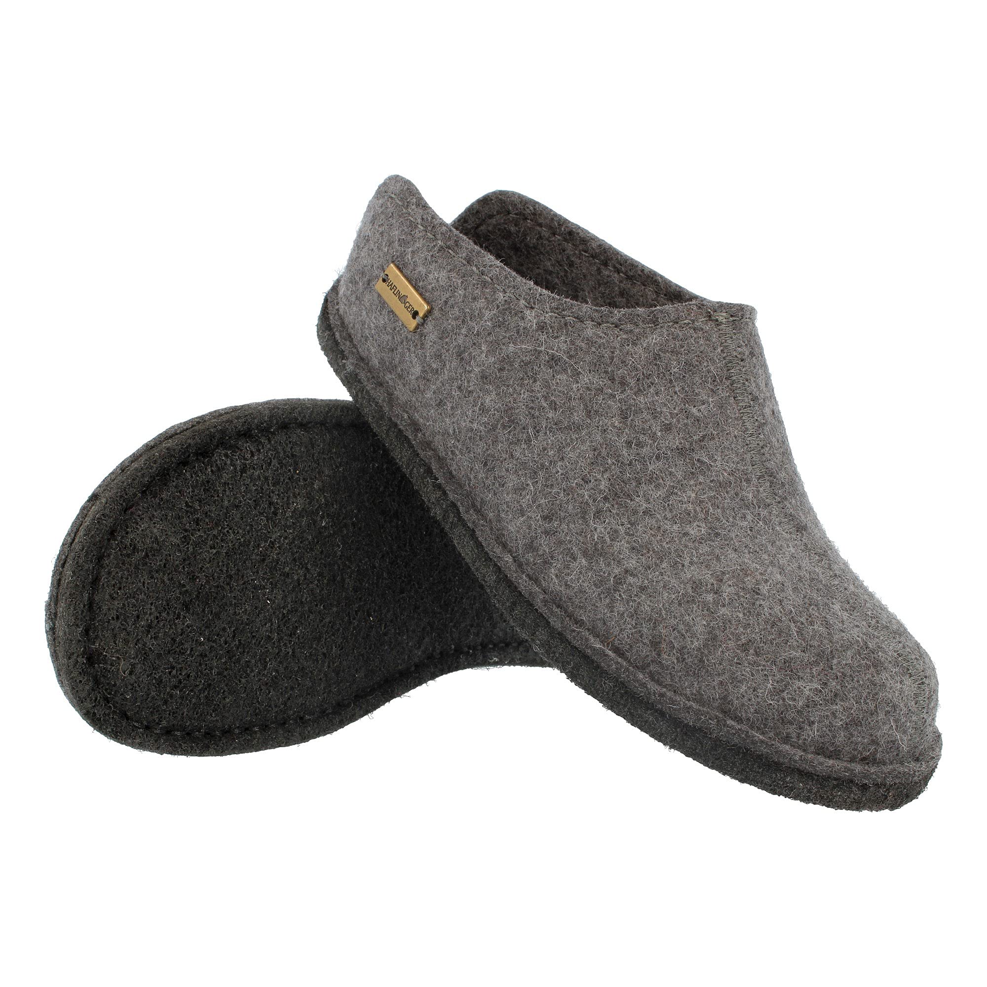 HAFLINGER Men's Open Back Slippers - Comfortable House Shoes for Indoor & Outdoor Use - Size 4 US - Perfect for Relaxing at Home, Lounging, and Quick Errands