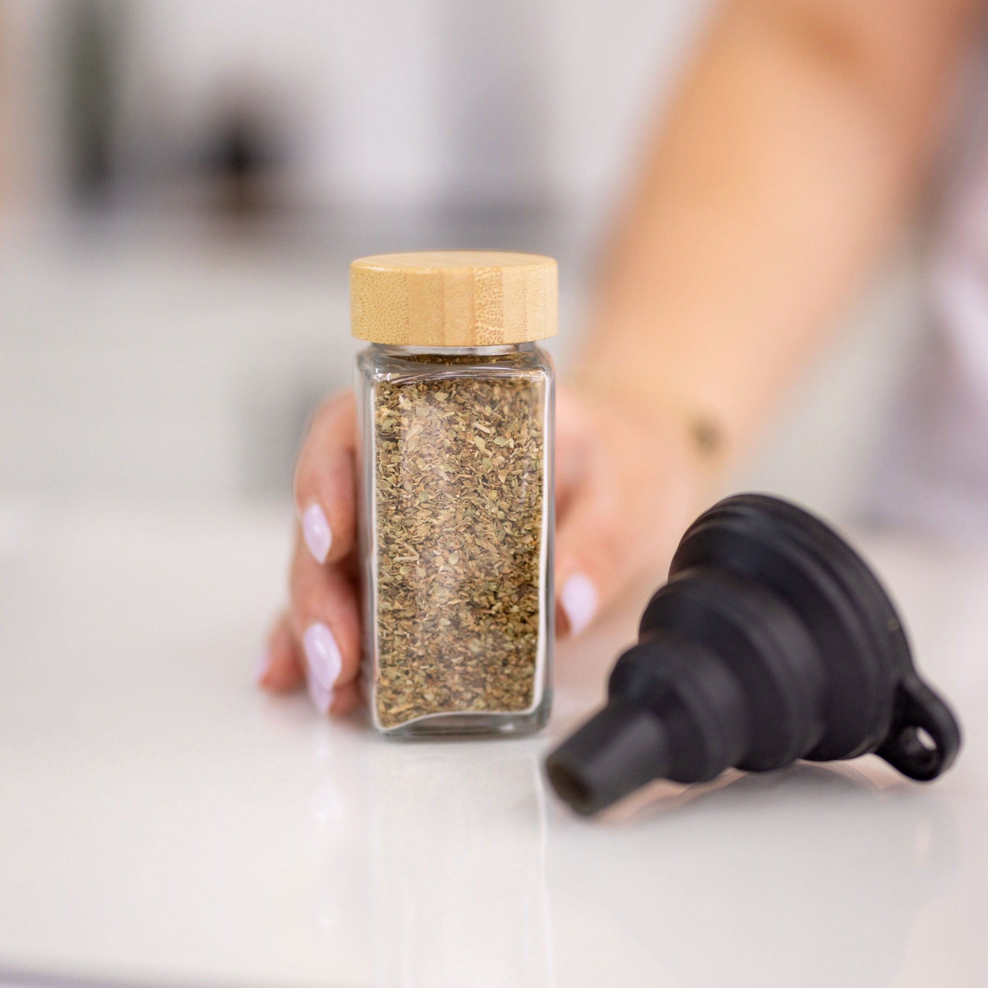 Premium Bamboo Spice Shaker Jars - 125ml (4.2oz) for Kitchen, Cooking & Baking - Eco-Friendly Spice Storage with Tight Seal for Freshness - Perfect for Salt, Pepper, Herbs & Seasonings