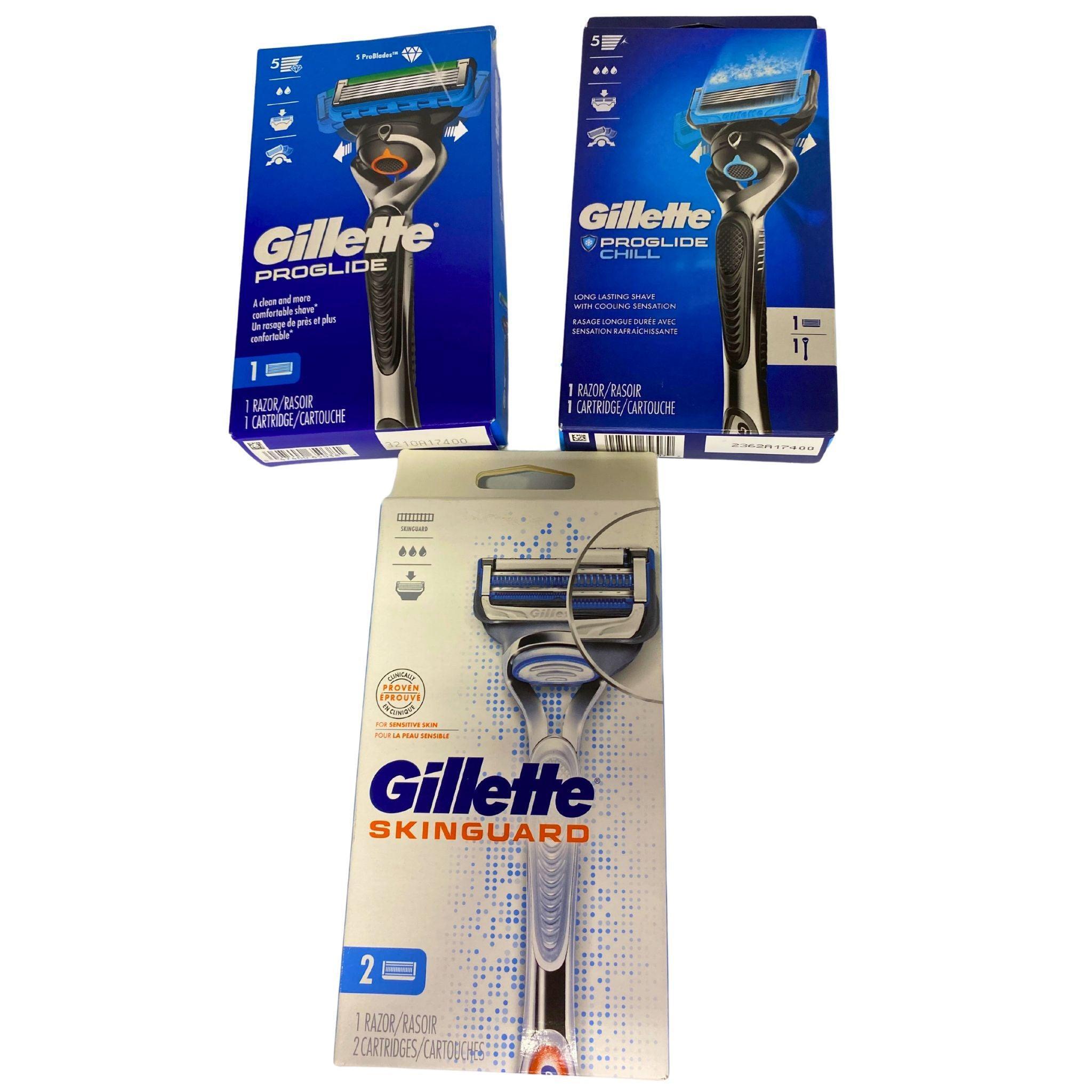 Gillette Razor Blades Set - 38 Pcs (SkinGuard, ProGlide Chill & ProGlide) for Men's Smooth Shaving - Perfect for Travel, Gym & Daily Grooming Routine
