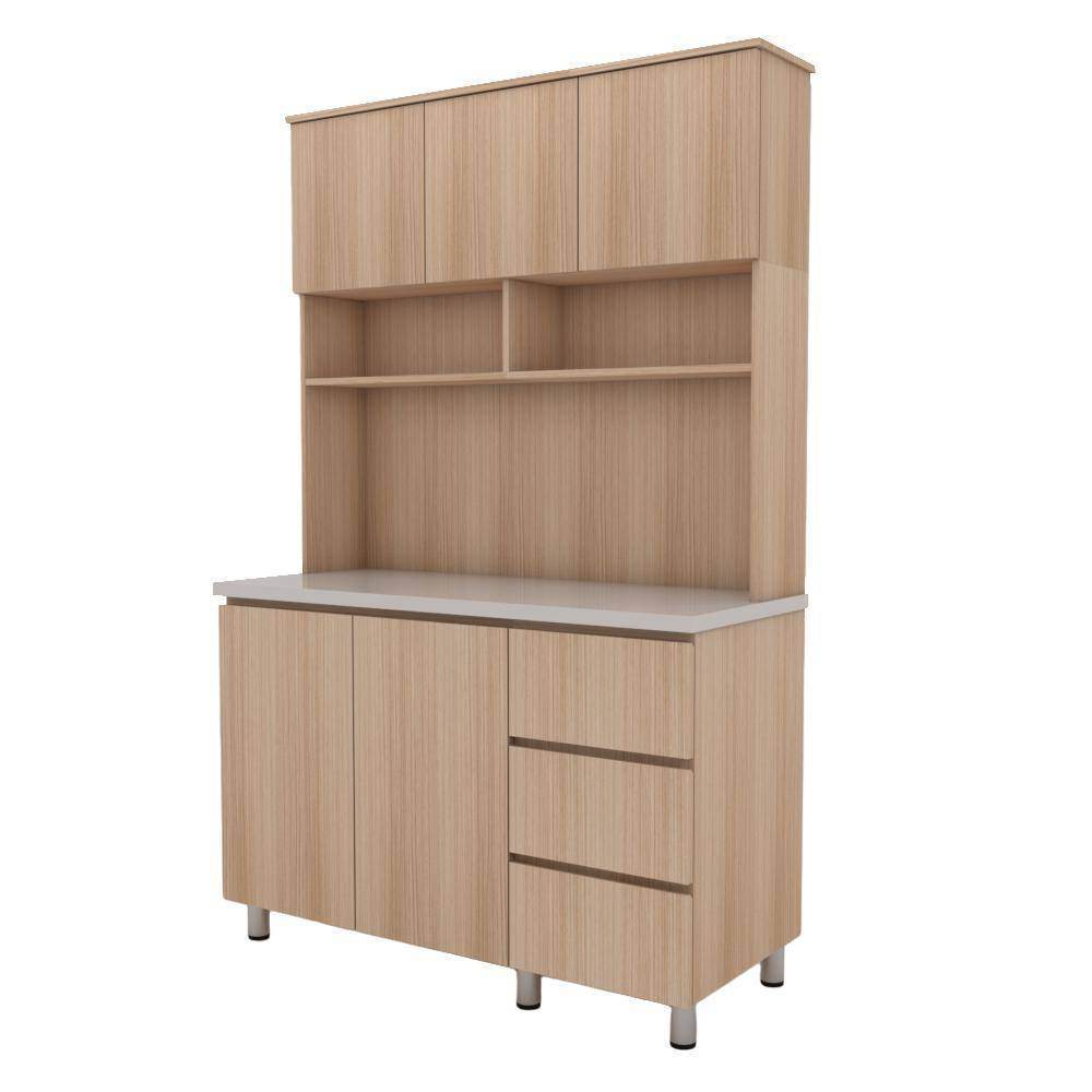 Lorena 2 Door Kitchen Cabinet with Countertop - Modern Storage Solution for Kitchens, Pantries & Laundry Rooms