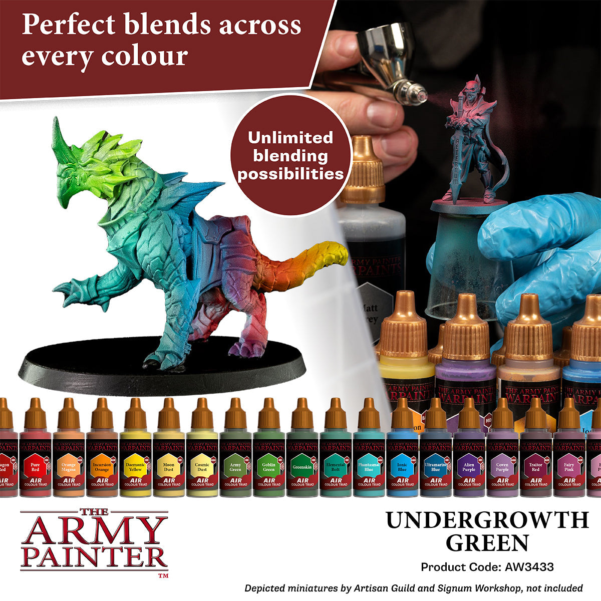 Warpaints Air: Undergrowth Green - Premium Matte Acrylic Paint for Miniatures & Models - Perfect for Warhammer, D&D, and Tabletop Gaming