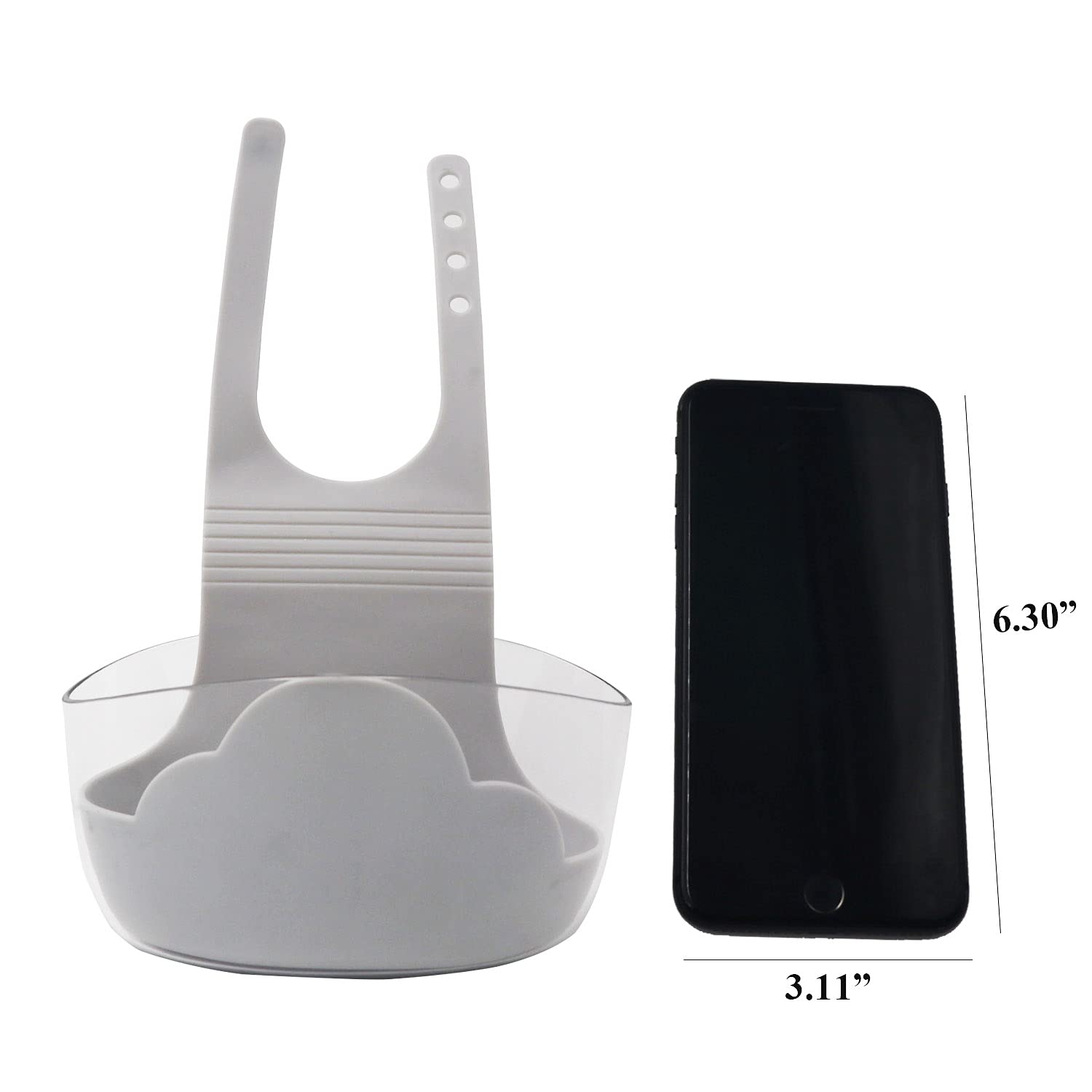 Adjustable Sink Caddy Sponge Holder with Hanging Strap - 2 Pack Grey Kitchen Faucet Organizer for Sponges, Brushes & Soap - Perfect for Small Sinks, RVs & Apartments