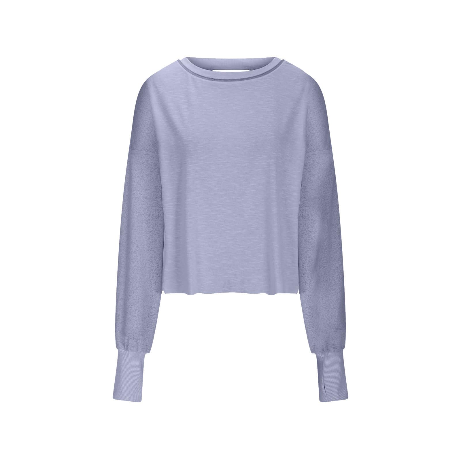2024 Y2K Preppy Women's Thumb Hole Long Sleeve Backless Crop Top - Oversized Crewneck Open Back Cross Blouse for Casual Wear & Street Fashion