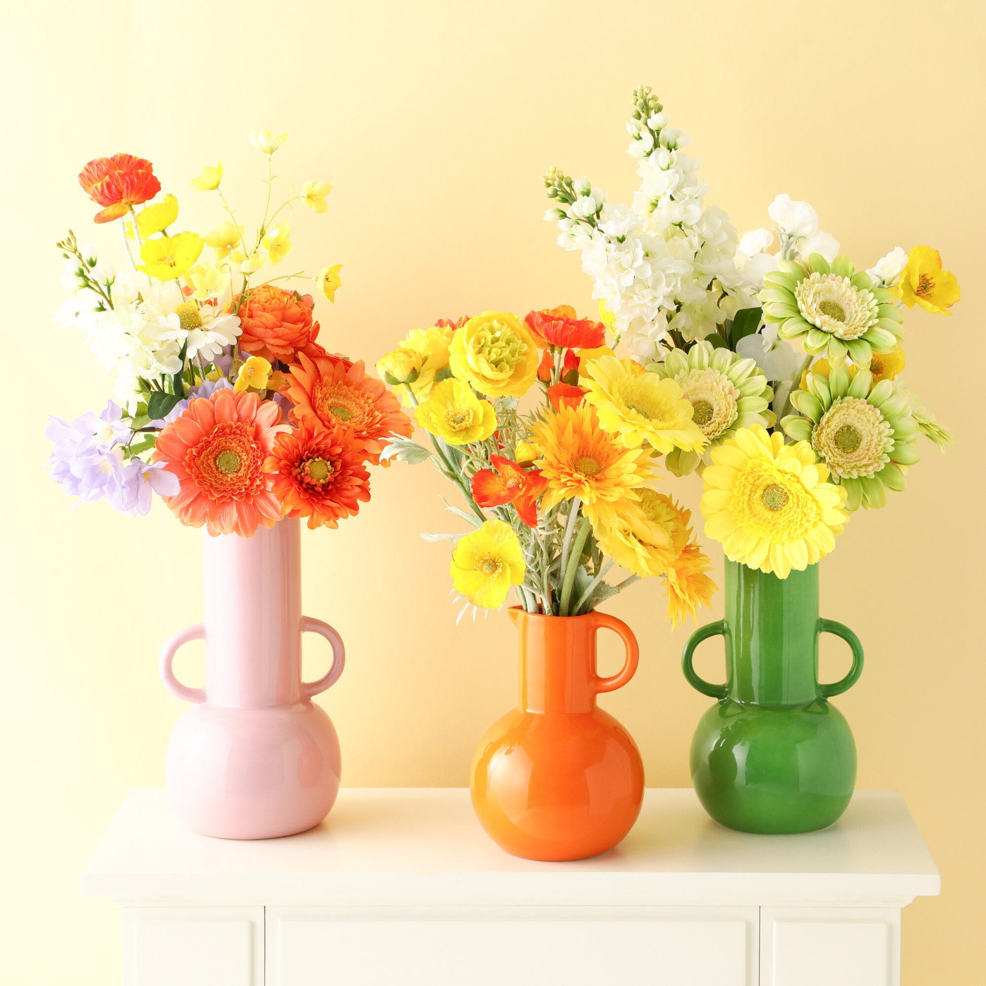 Large Pink Ceramic Pop Flower Vase - Modern Home Decor for Living Room, Bedroom & Office Centerpiece