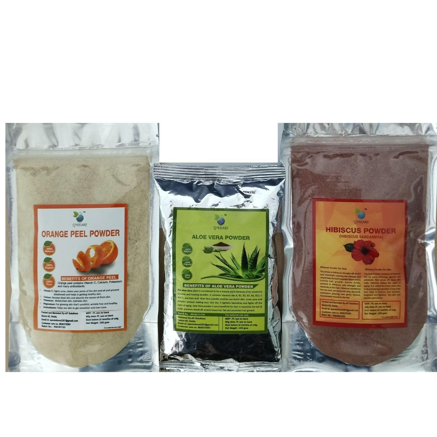 QYKKARE Premium Skin Whitening & Brightening Combo Set of 3 (100g Each, 300g Total) for All Skin Types - Achieve Radiant Glow for Daily Skincare & Special Occasions