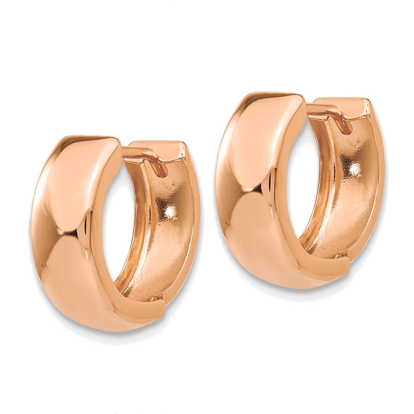 14K Rose Gold Hinged Hoop Earrings for Women - Elegant Dainty Huggie Earrings for Everyday Wear, Gift Giving & Special Occasions