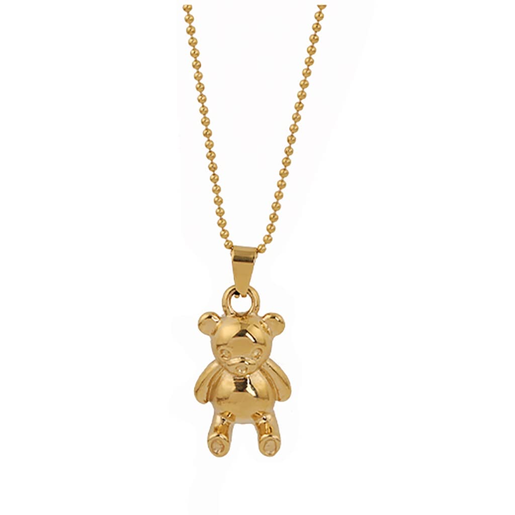 Bear Pendant Gold Choker Necklace for Women - Adjustable Chain Necklace Jewelry Gift for Girls - Perfect for Casual Wear, Parties & Everyday Fashion (Gold)