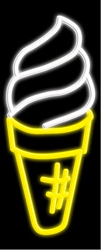 Vintage Ice Cream Neon Sign #10317 - Handmade in USA, Perfect for Retro Diner, Ice Cream Shop & Home Bar Decor